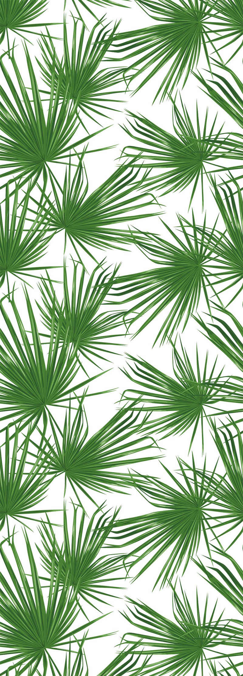 queence Vinyltapete Tropische Blätter-Grün, botanisch, 90 x 250 cm, selbstklebend