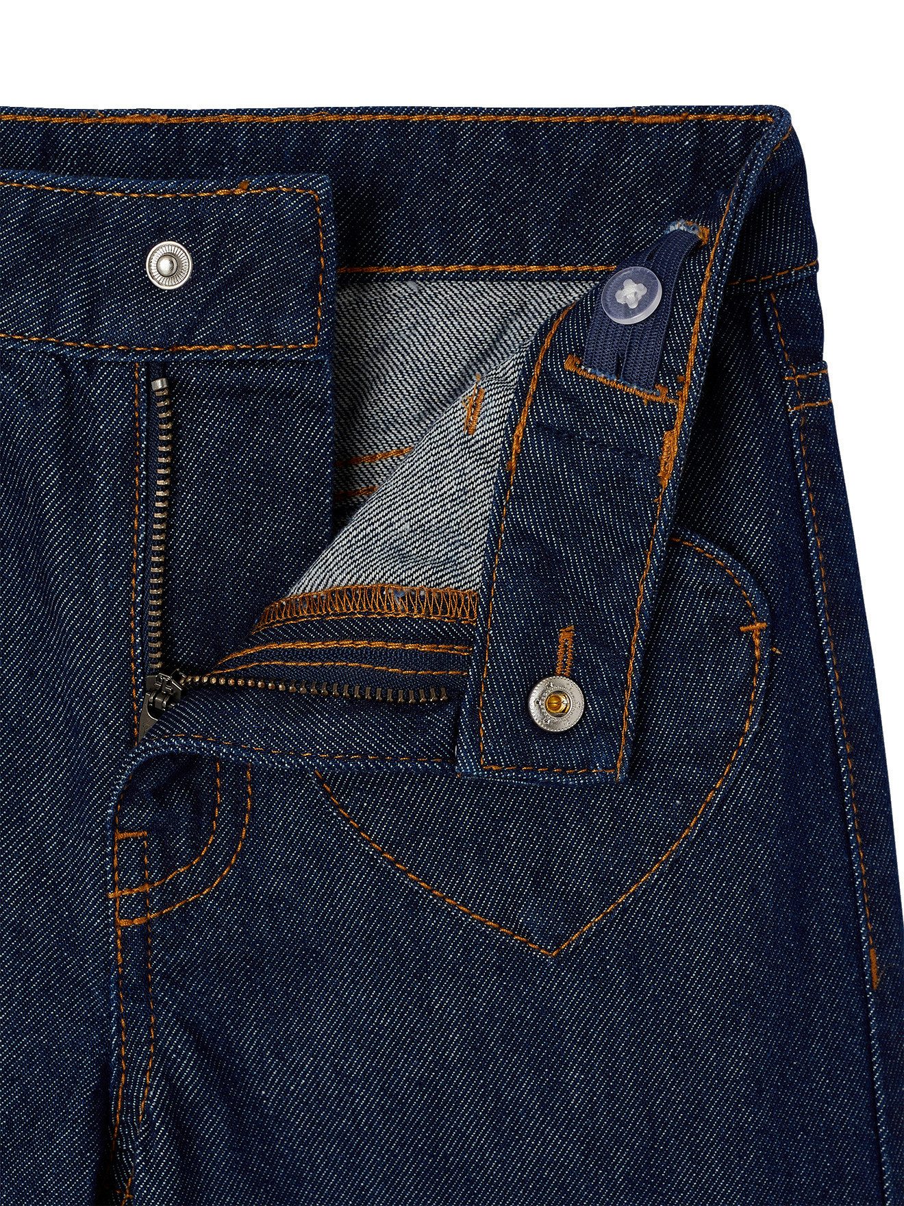 vertbaudet Weite Jeans Weite Jeans Mädchen mit Herztaschen Bundweite verstellbar – Bild 4 von 5