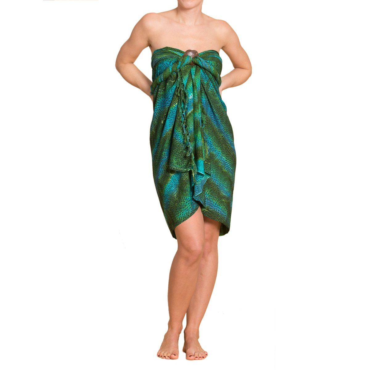 Gruenblau B006 Bikini Größen den Pareo auch Strand Sarong oder, Strandtuch Cover-up großen PANASIAM Wrap Strandkleid Tuch Wachsbatik für als in Überwurf tragbar