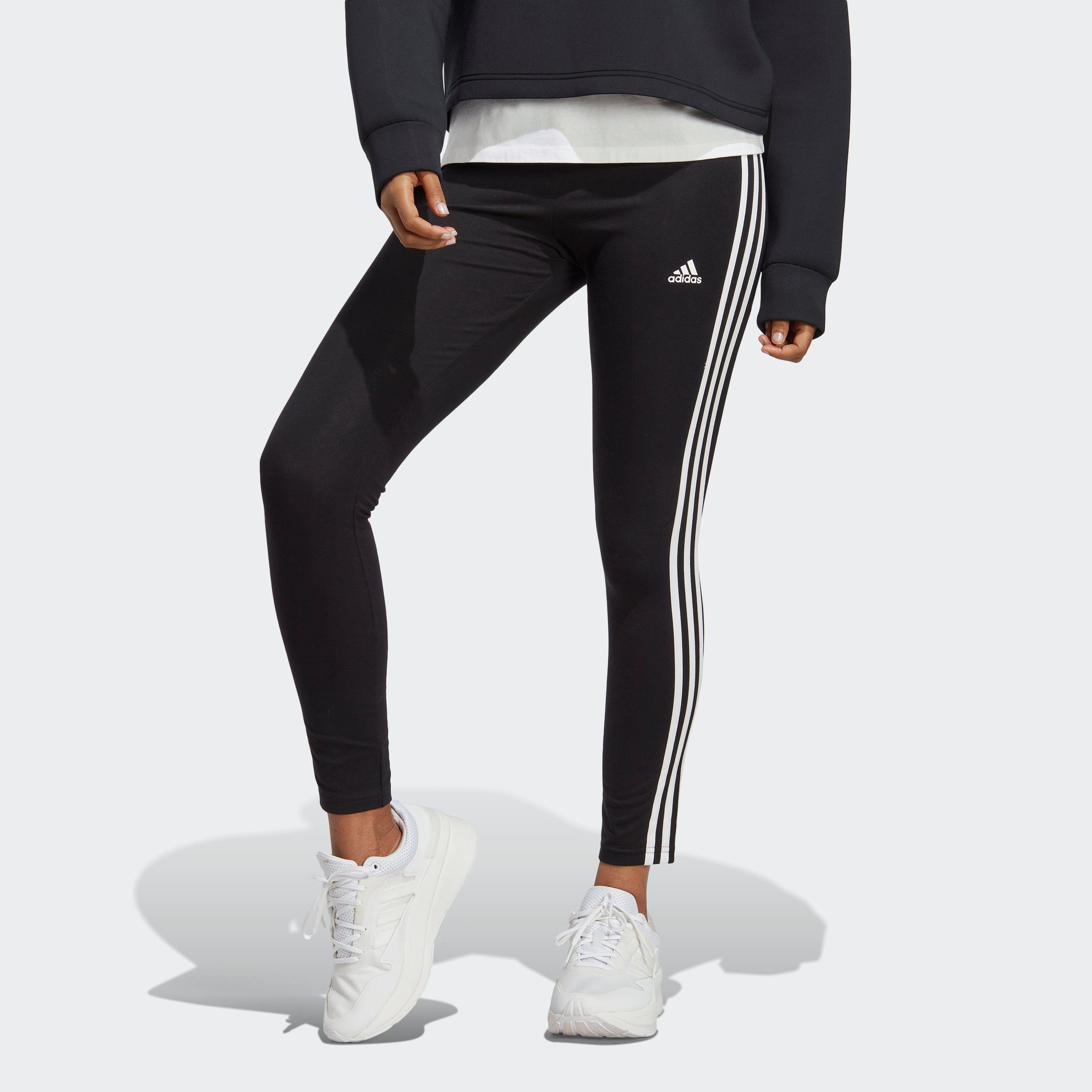 adidas Sportswear Leggings Black 3S / LG White (1-tlg) W HW