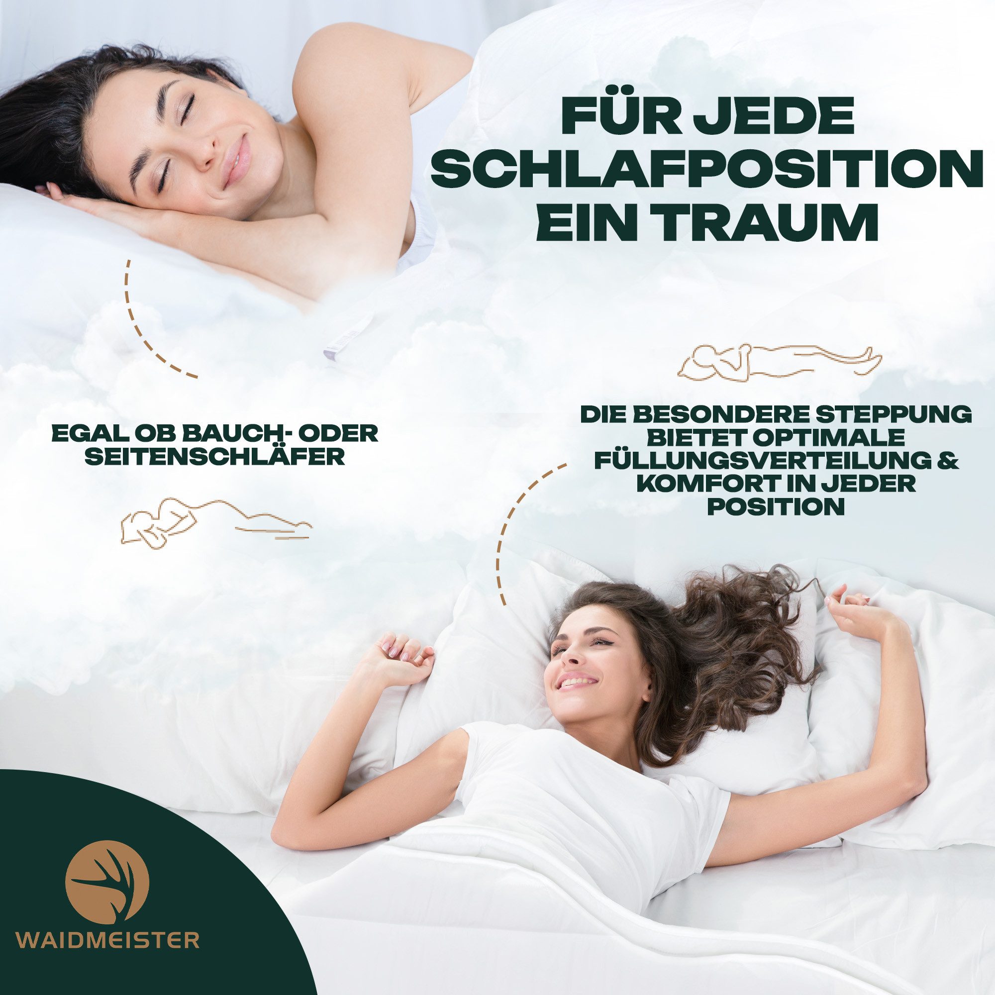 DILUMA Bett-Set Set Bettdecke Kopfkissen und Bettenset, Füllung: Faserbällc günstig online kaufen