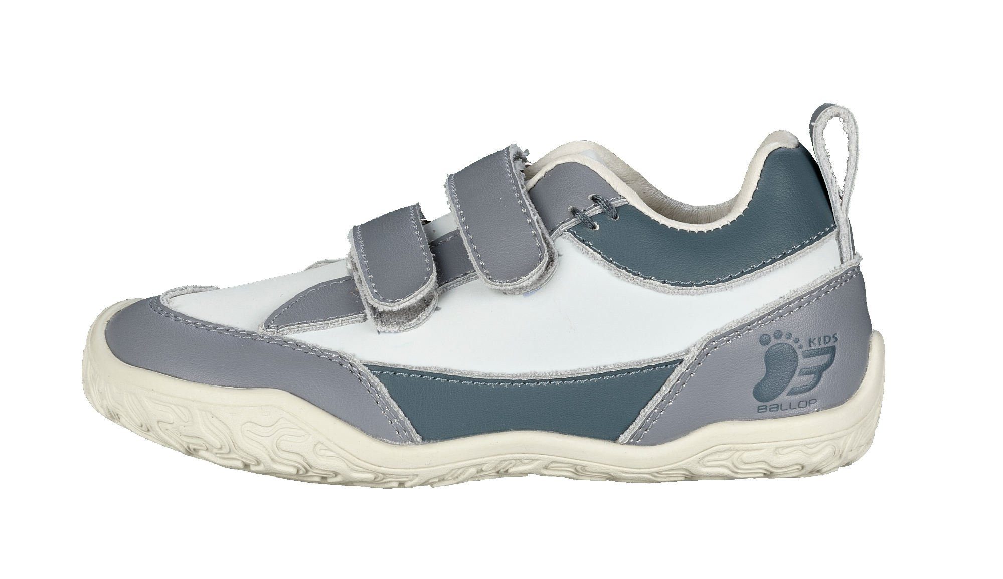 Ballop Sneaker Tenui (flexible Sohle, Klettverschluss) grau Kinder Barfußschuh