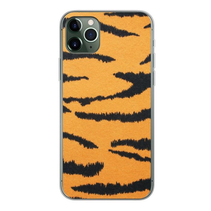 MuchoWow Handyhülle Tigerdruck - Braun - Orange Handyhülle Apple iPhone 11 Pro Max Smartphone-Bumper Print Handy