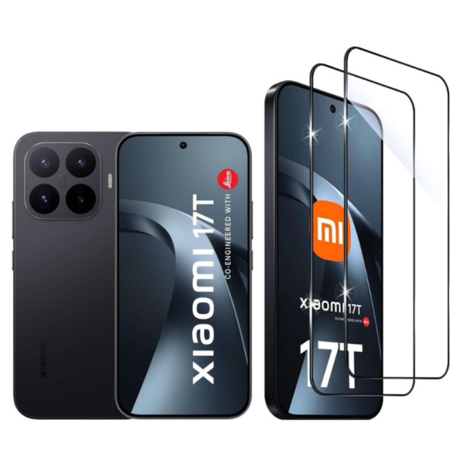 CLM-Tech Displayschutzglas 2X für Xiaomi 17T Pro / Xiaomi 17T für Xiaomi 17T, Panzerglas Folie - Blasenfreie Anbringung und kratzfest -, 2 Stück, Anti-Fingerabdruck