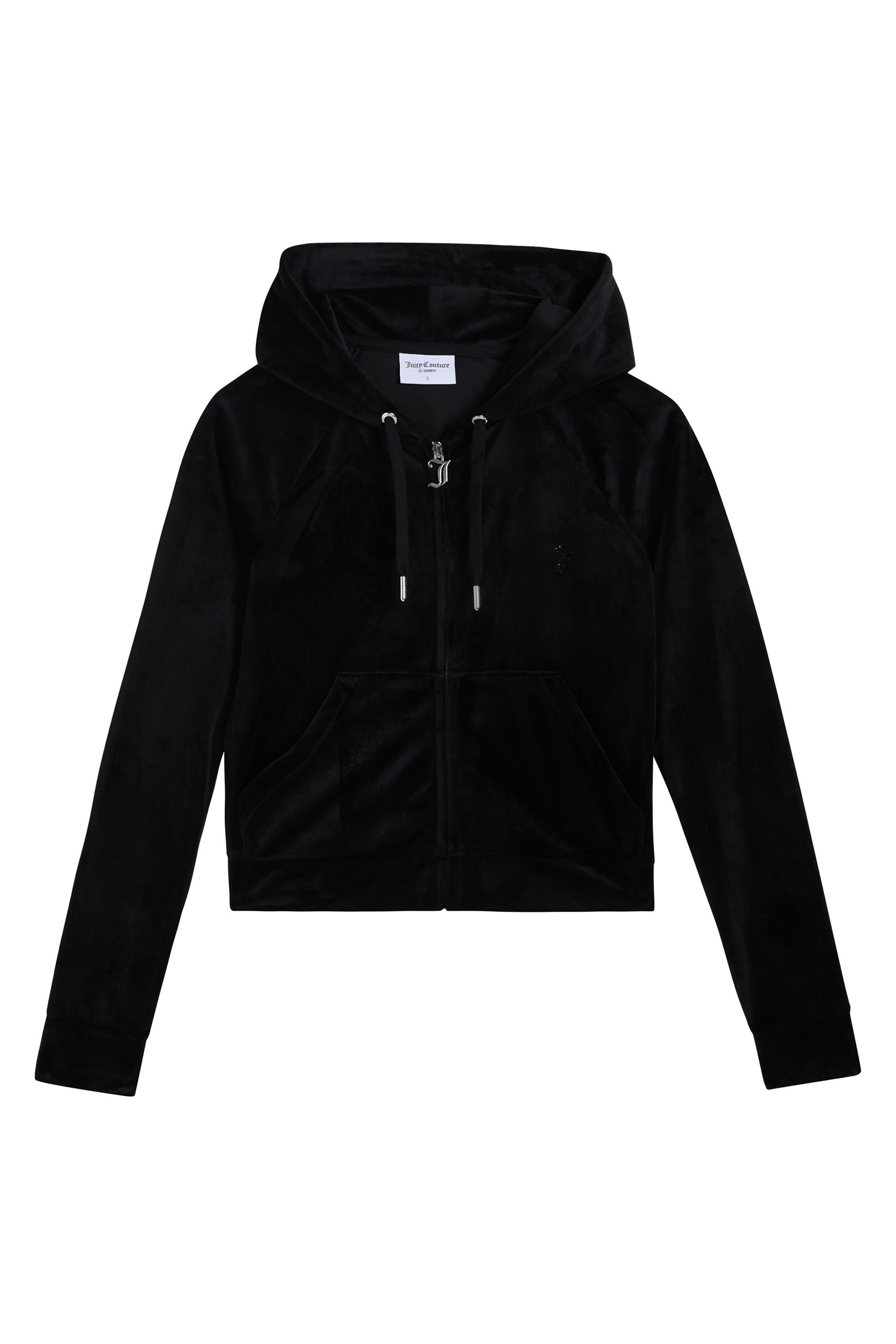 Juicy Couture Kapuzennickijacke MADISON COL OUT HOODIE. Damen Trainingsjacke Damen, Sweatjacke mit Kapuze, Velour, mit Glitzer, Sale