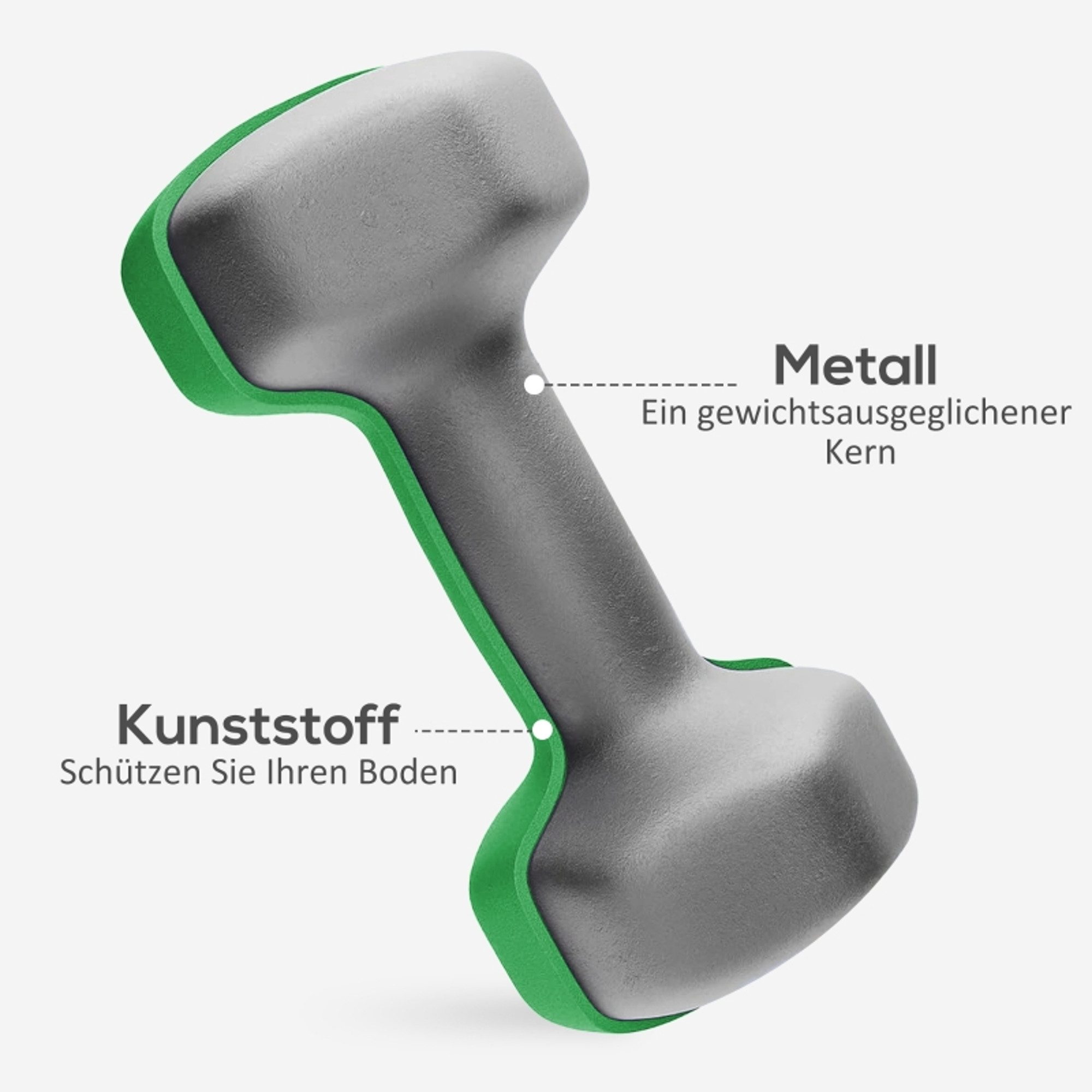 MC Star Hantel-Set mit Aufbewahrungsgestell, Set mit 6 Hanteln für Fitness-Training, 2 x 1kg, 2 x 3kg, 2 x 5kg