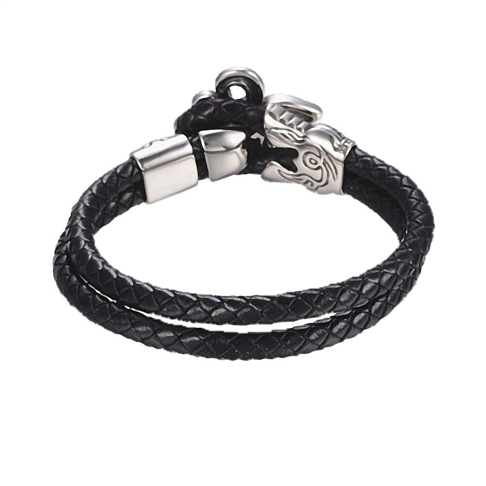 Westernlifestyle Lederarmband Schwarzes Armband mit Fleur de Lis günstig online kaufen