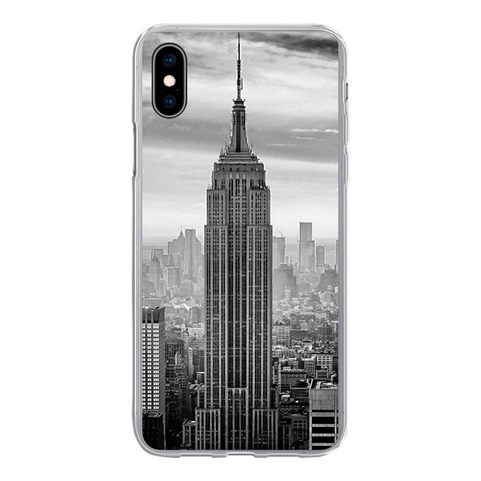 MuchoWow Handyhülle New York - Architektur - Schwarz - Weiß Handyhülle Apple iPhone Xs Smartphone-Bumper Print Handy