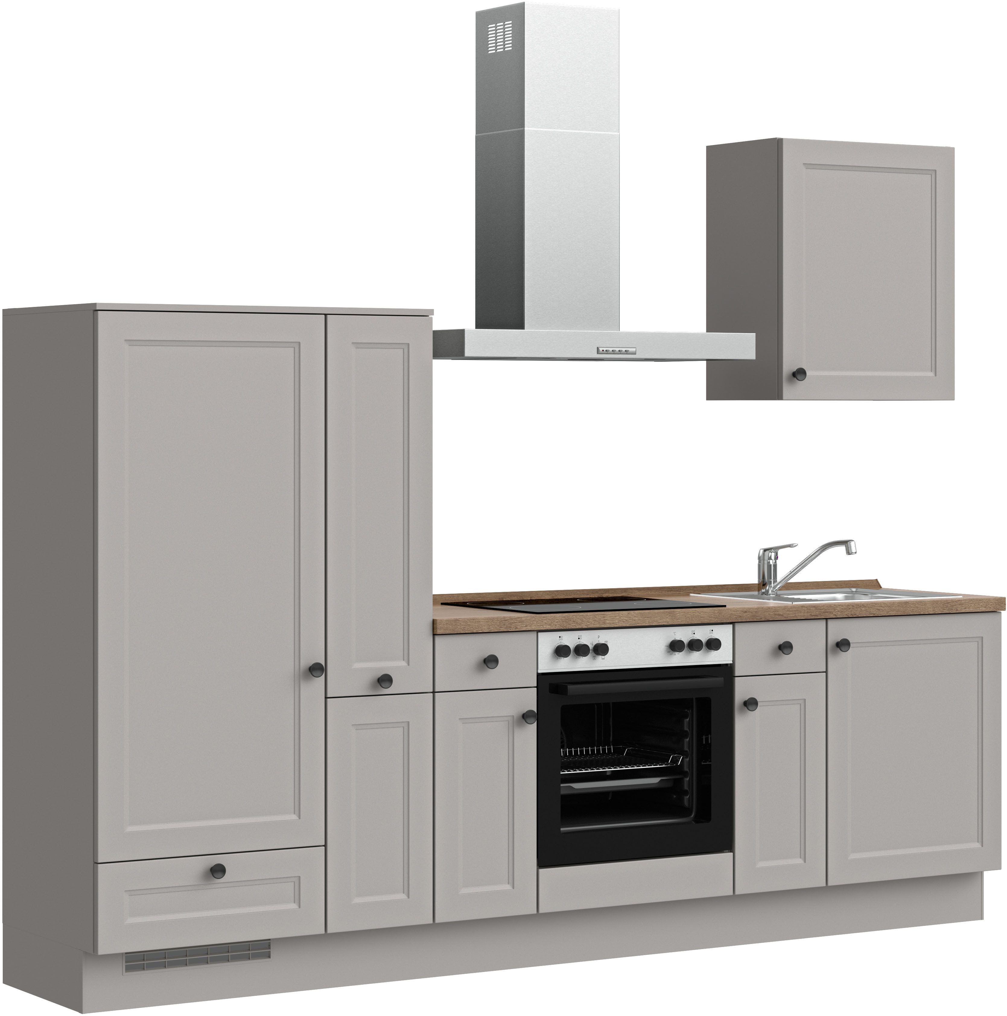 nobilia® Küchenzeile "Cascada I", NEU: individuell anpassbar mit gratis Profi-Beratung, vormontiert, Breite 270 cm, Ausrichtung wählbar, wahlw. mit E-Geräten