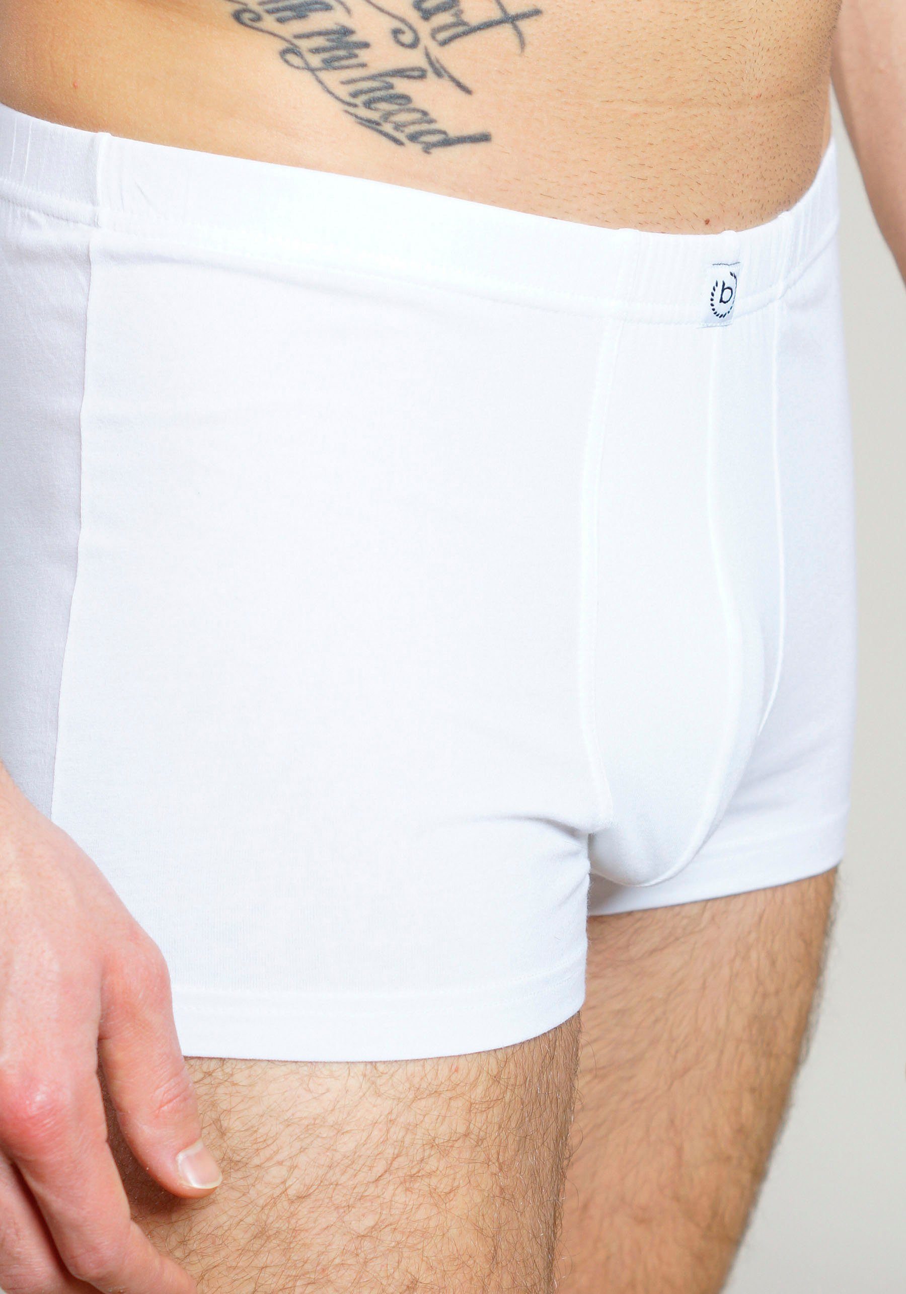 bugatti Boxershorts Livorno (3er Pack) weich, basic, eng, atmungsaktiv, breiter Bund, Baumwollmix, mit Logo