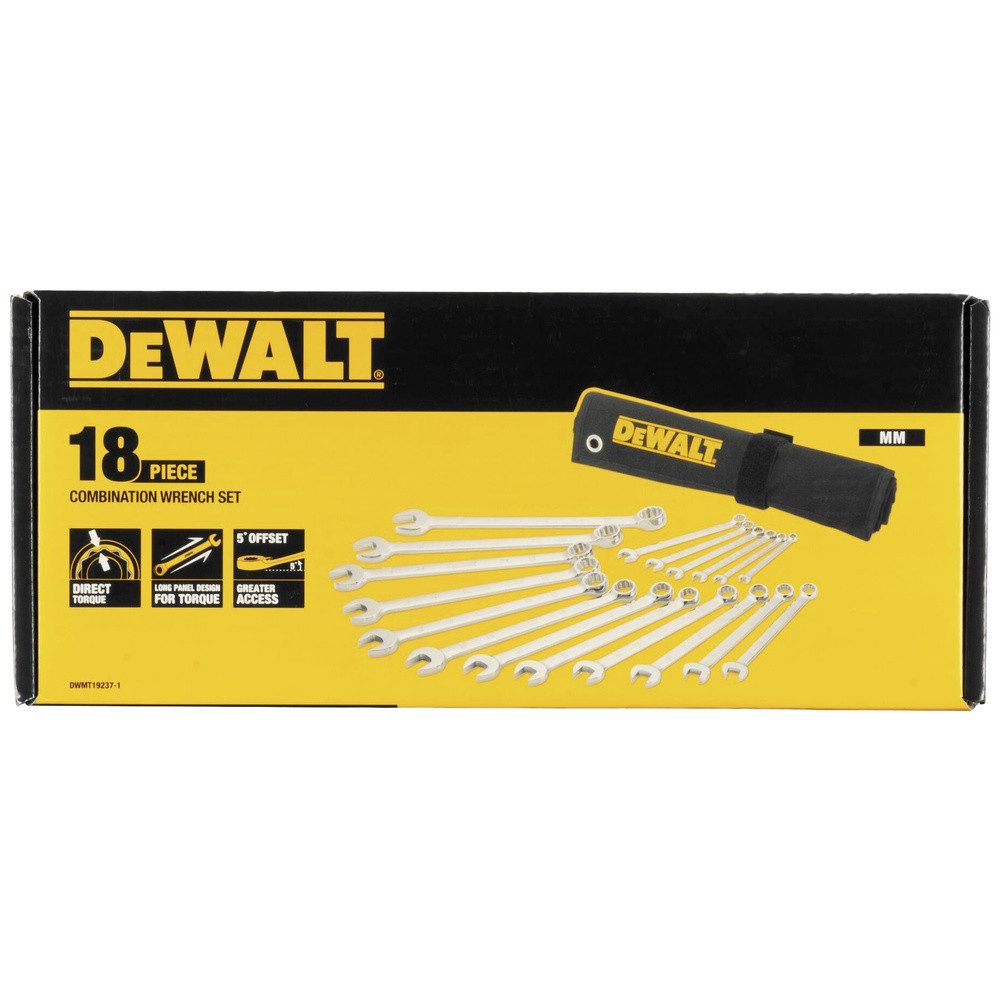 DeWalt Ringschlüssel DEWALT DWMT19237-1 Ring-Maulschlüssel-Satz 18teilig Schlüsselweite (M