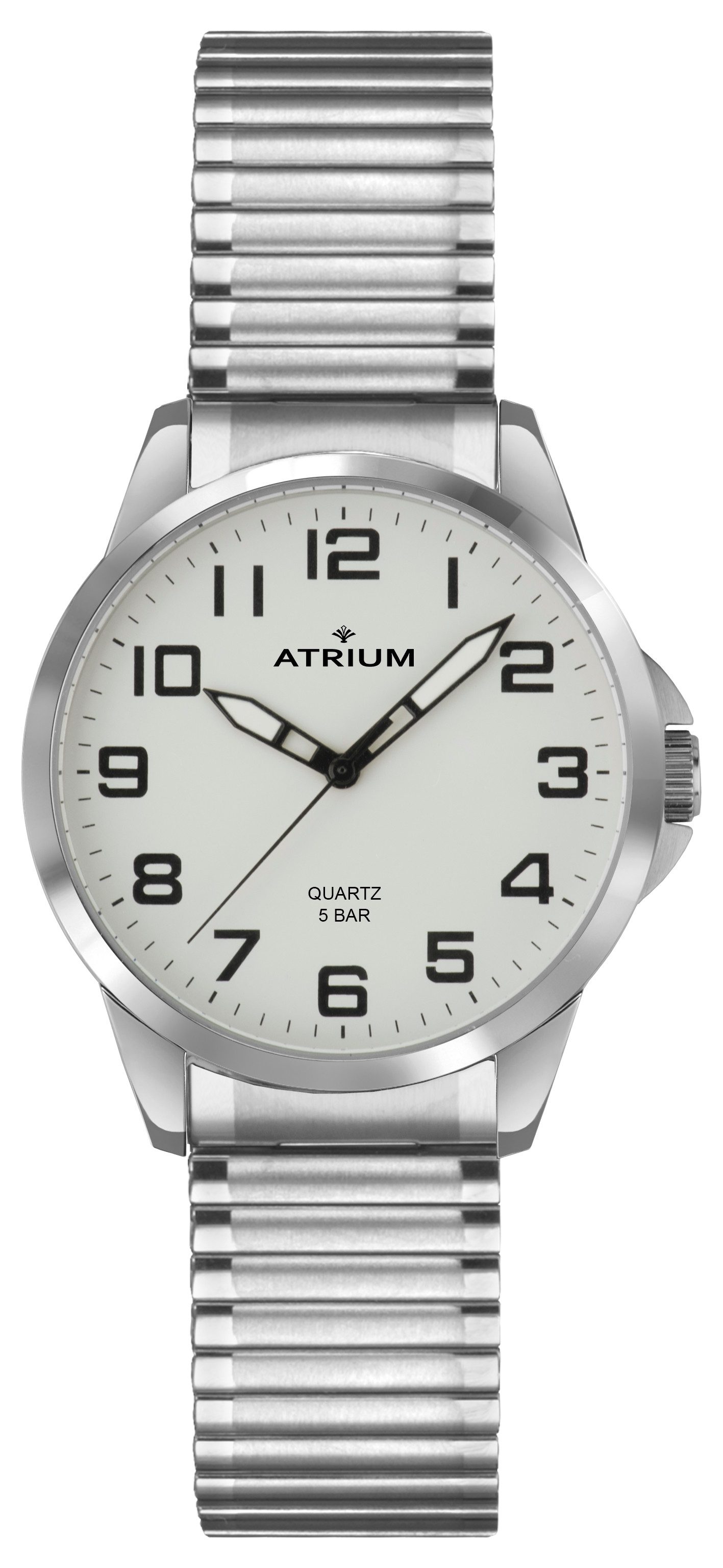 Atrium Quarzuhr A48-50 Herren Armbanduhr Zugband Stahl, analog klassisch schlicht modern deutlich Geschenk Ø 38 mm