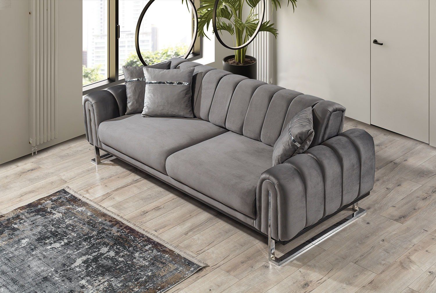 Villa Möbel Sofa Wave, 1 Stk. 2-Sitzer, Quality Made in Turkey, Pflegeleichter Mikrofaserstoff