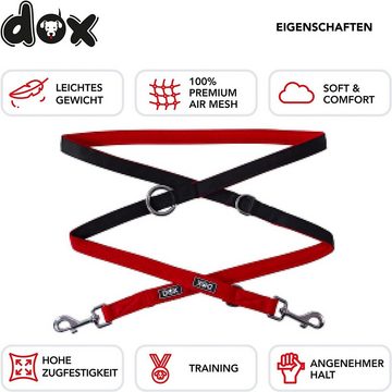 DDOXX Hundeleine Hundeleine Air Mesh, 3fach verstellbar, 2m, Rot