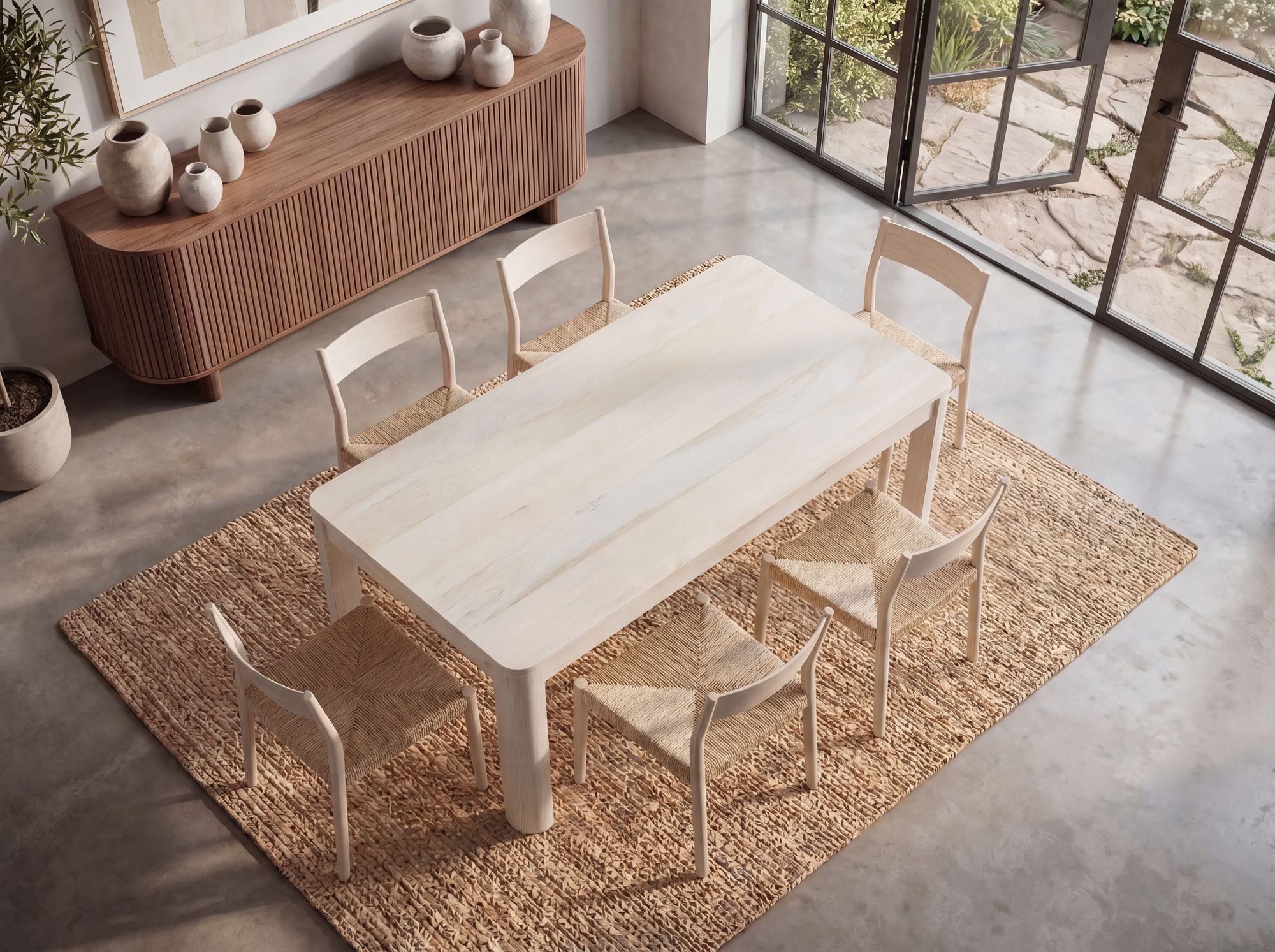 FINEBUY Esstisch FB115622 Esszimmertisch Küchentisch 6 Personen Holztisch Esszimmer (Natürliches Holzdesign mit klarer Form), Kompakte Tischlösung für kleine Es – Bild 4 von 5