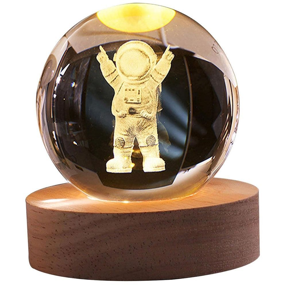 LED Nachtlicht Astronaut Nachttischlampe Kristall Kugeln LED Tischlampe 3D Nachtlicht