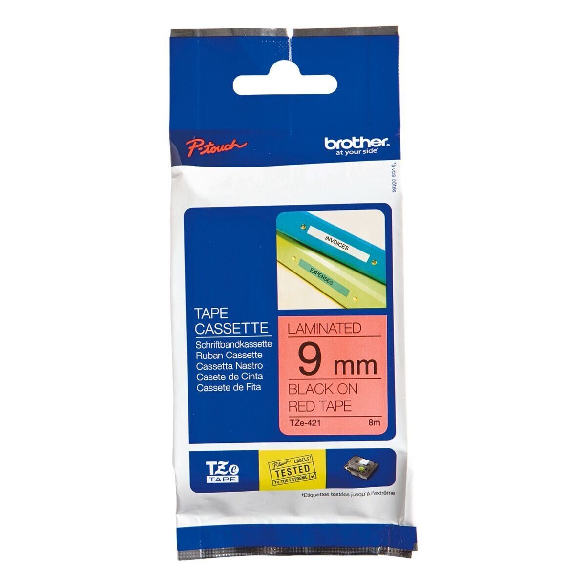 Brother Beschriftungsband TZe, 9 mm x 8 m, 9,00 mm x 8,00 m, laminiert