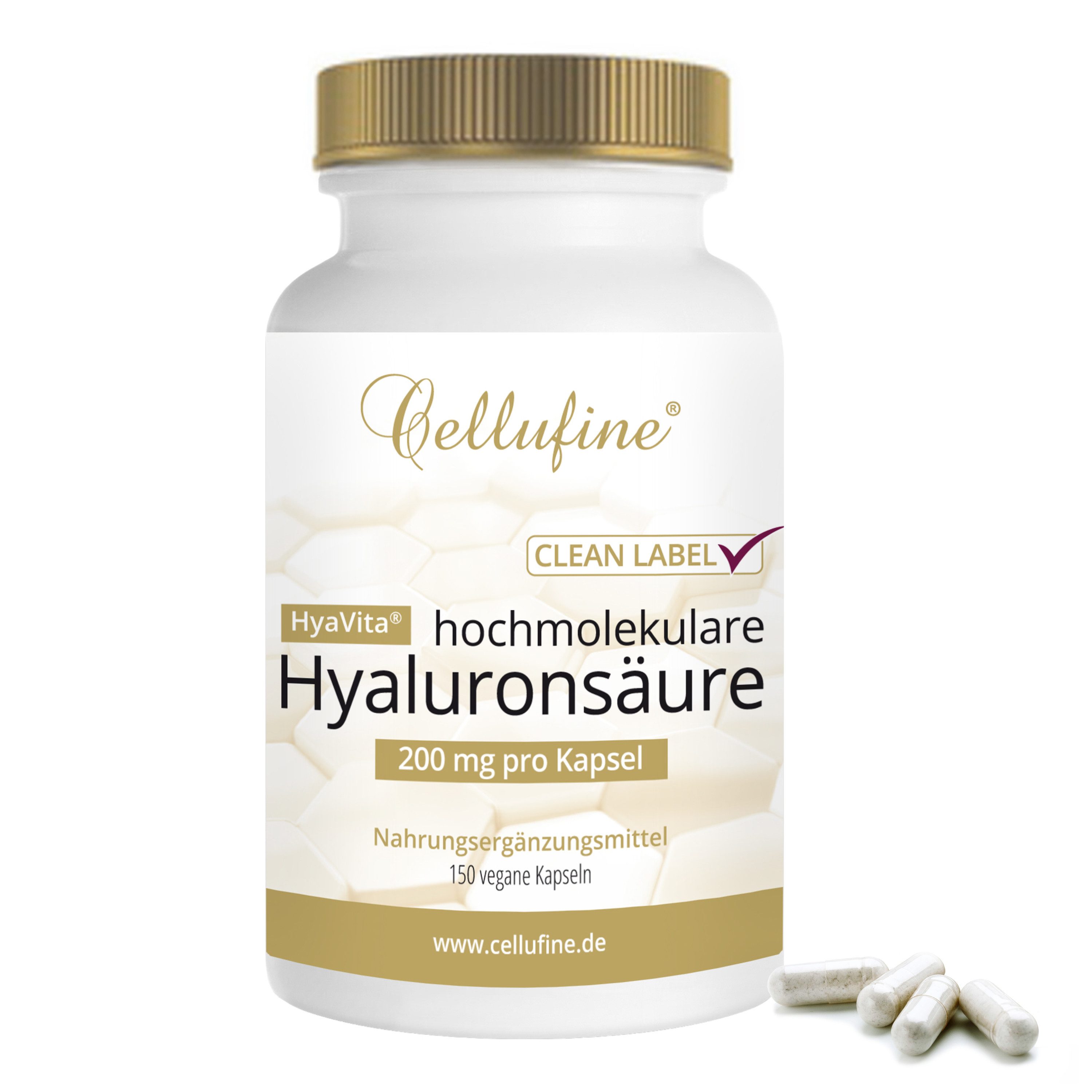 Cellufine® HyaVita® Hyaluronsäure-Kapseln 200 mg - 150 vegane Kapseln Kapseln