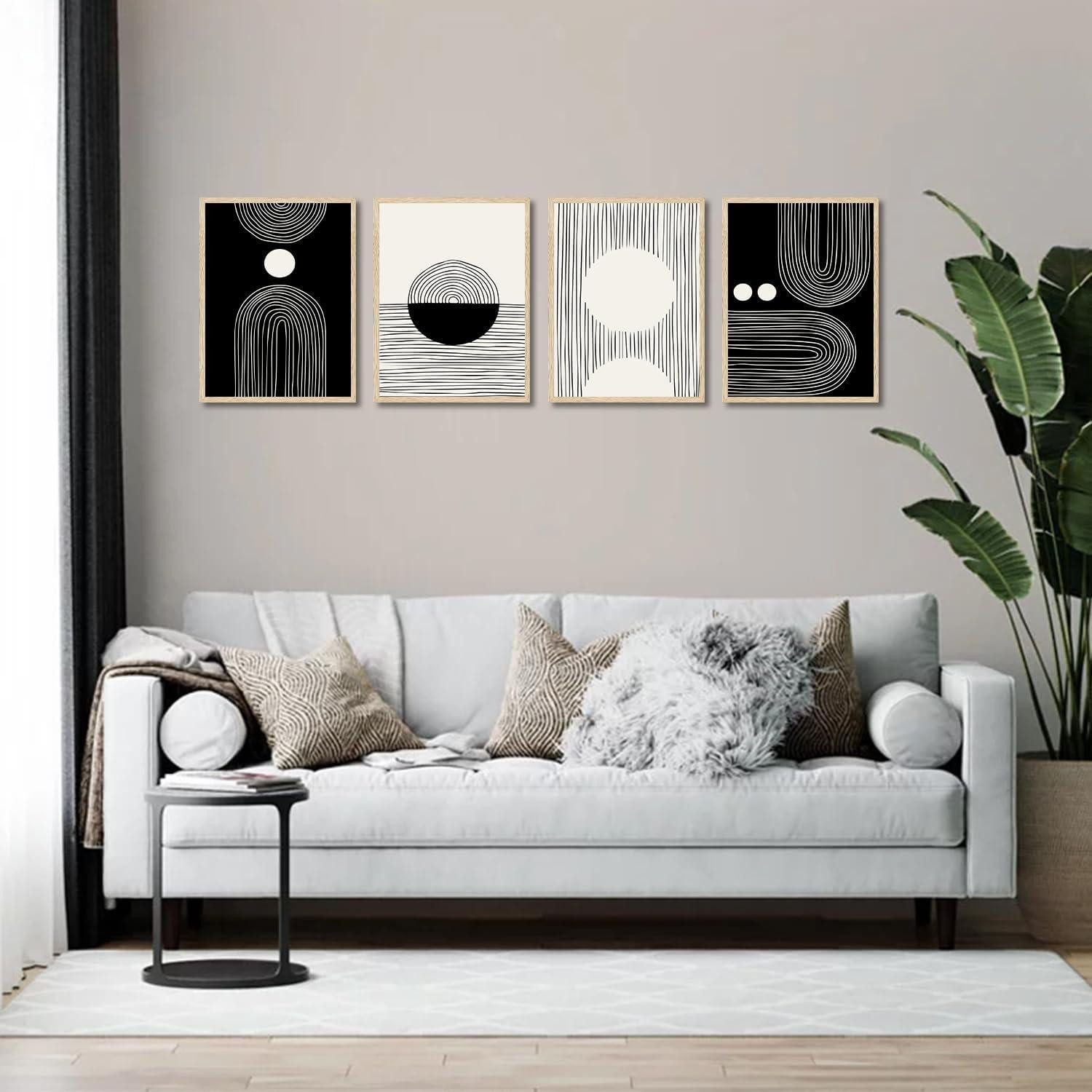Dazzlewall Leinwandbild Wandbilder abstrakte schwarze weiße günstig online kaufen