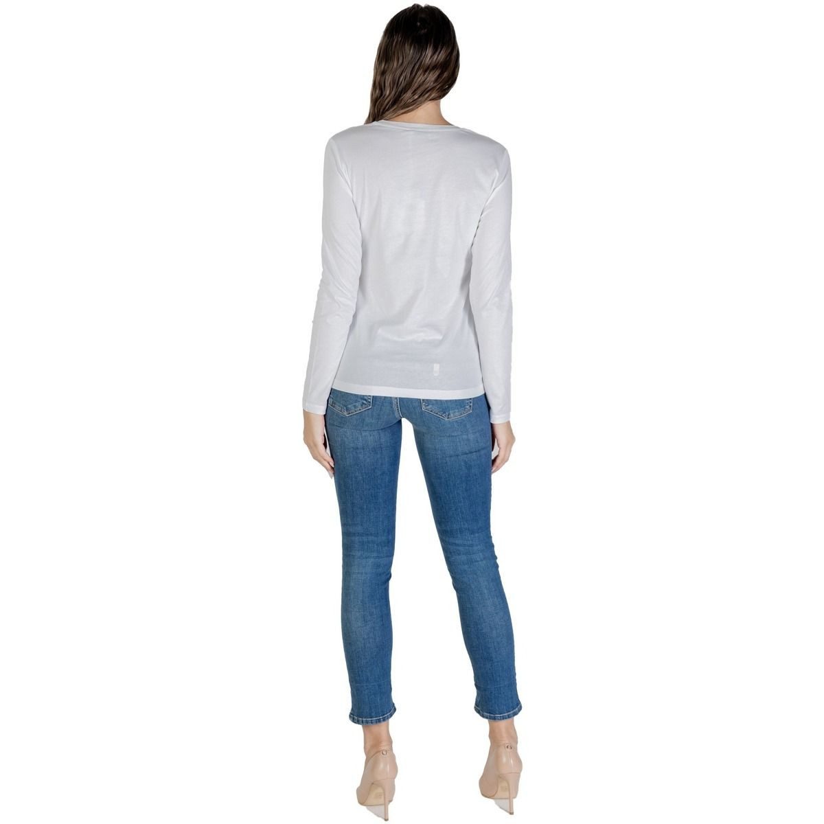 Liu Jo Langarmshirt - Longsleeve mit Strass-Logo – Shirt Langarm aus Baumwolle