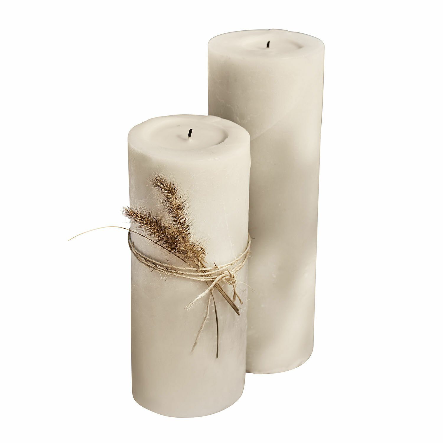 Mirabeau Stumpenkerze Kerze 2er Set Laureen beige