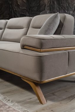 Villa Möbel Ecksofa ANDORRA, 1, Quality Made in Turkey- Pflegeleichter Mikrofaserstoff