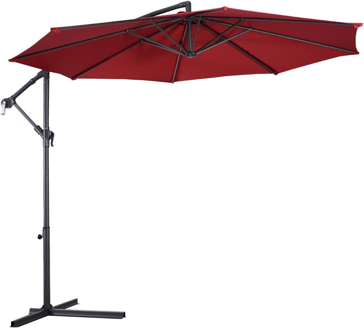 COSTWAY Ampelschirm Sonnenschirm, Ø300cm, mit Kreuzständer, neigbar