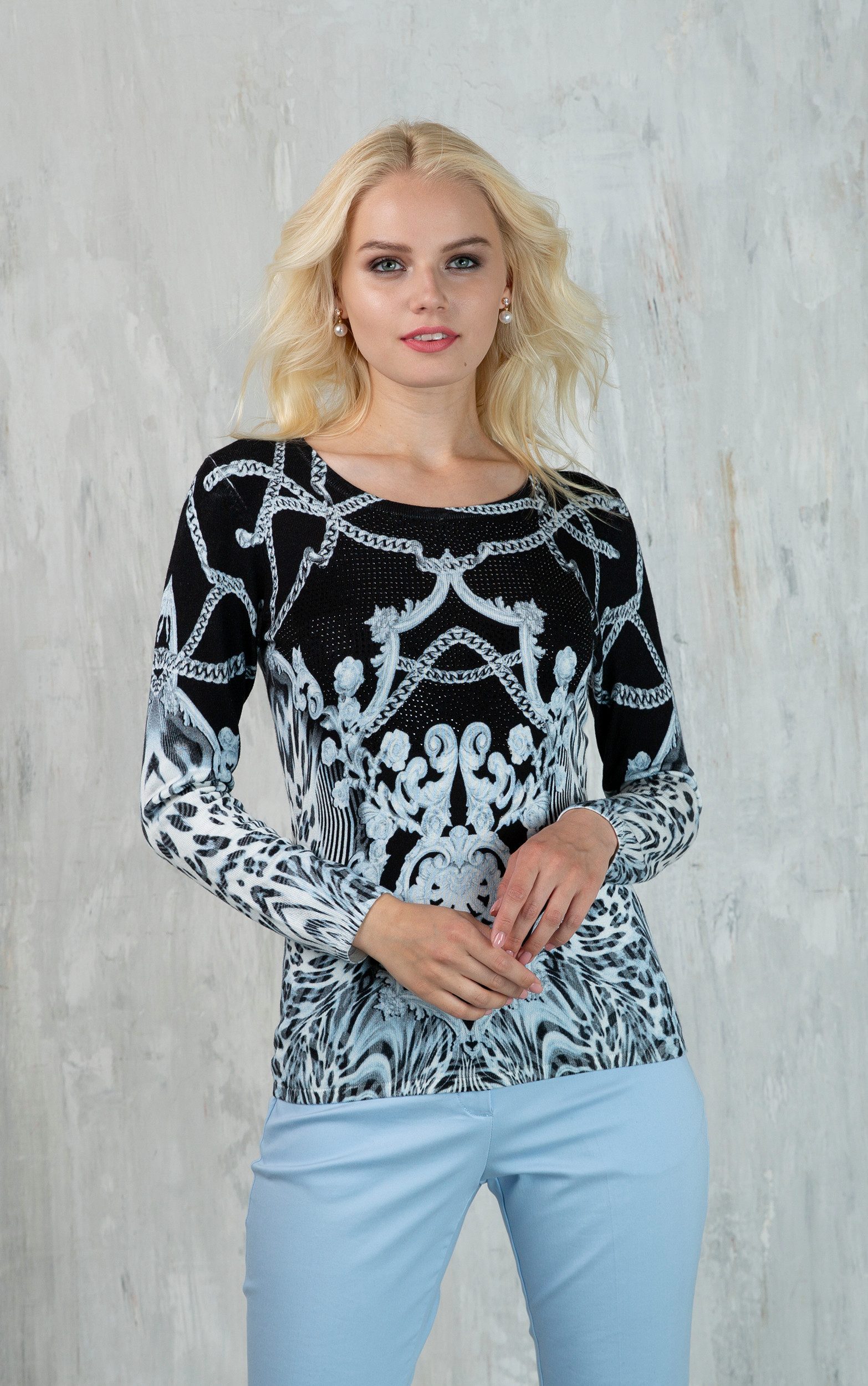 Strickpullover mit dekorativem Muster