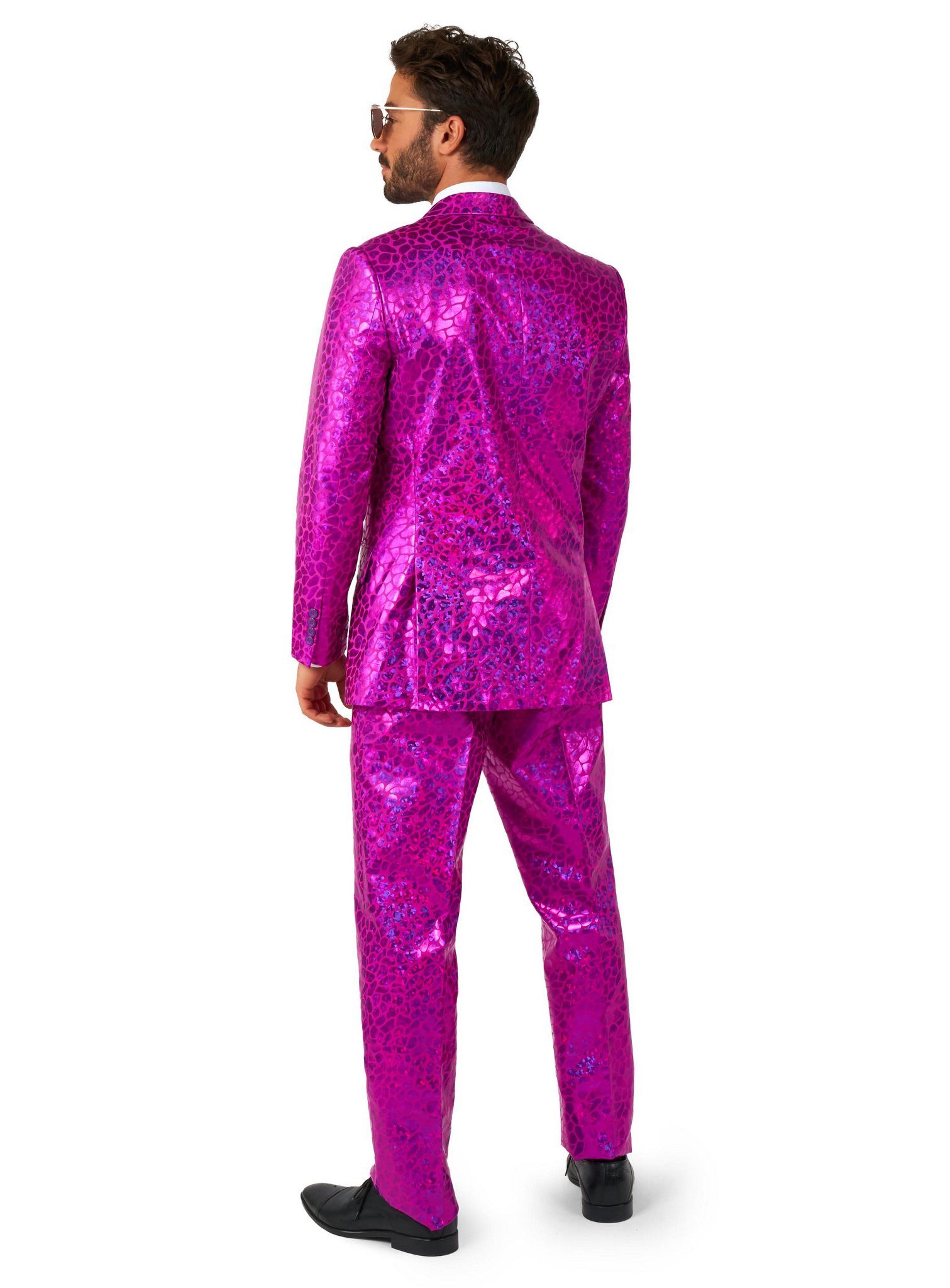 Opposuits Partyanzug Peppy Pink Anzug, Ein ganz seltenes Exemplar: die pink-metallische Disco-Echse!