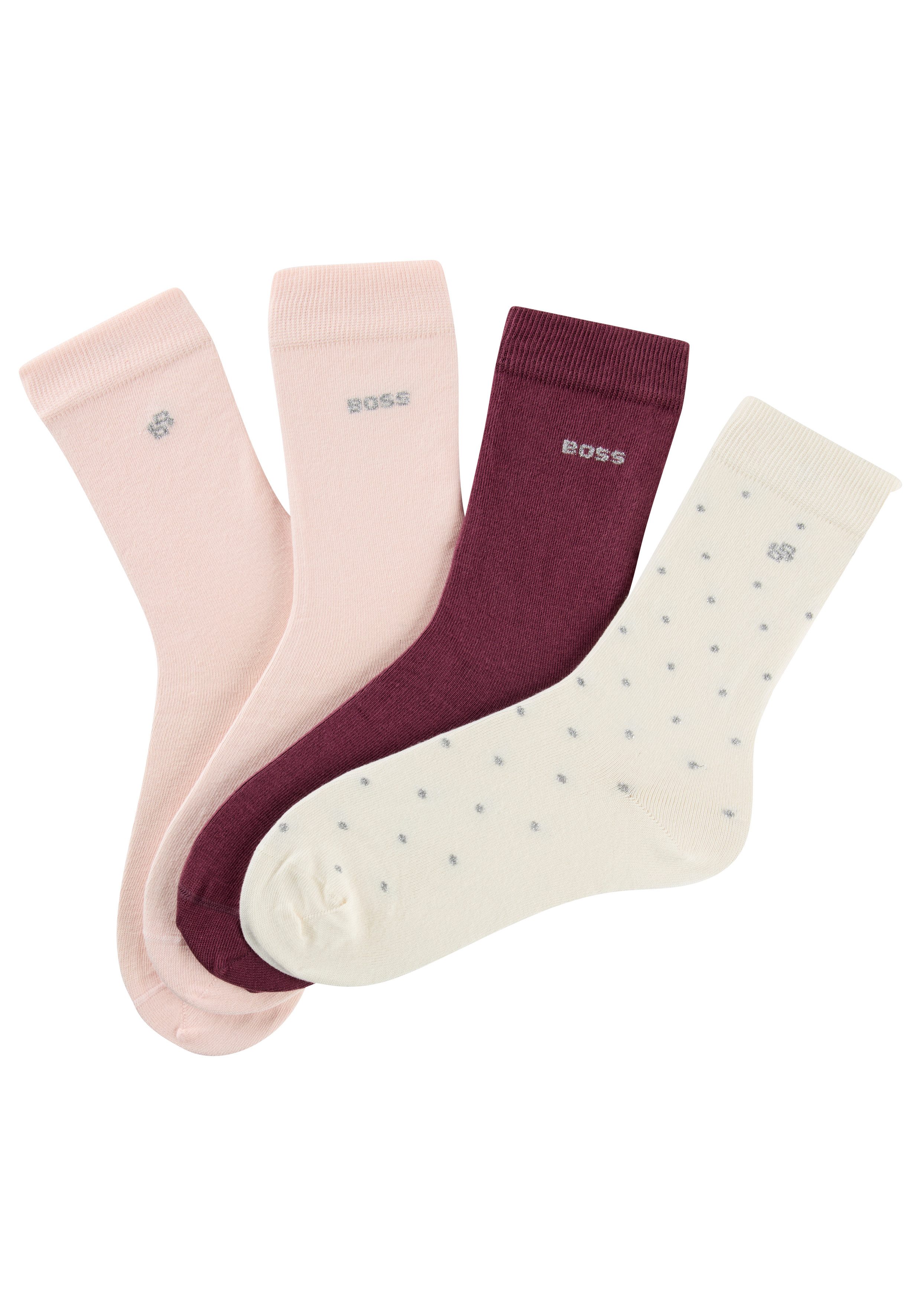 BOSS Socken 4P RS GiftShine (4-Paar) verstärkte Fersen- und Zehennaht, Ripp günstig online kaufen
