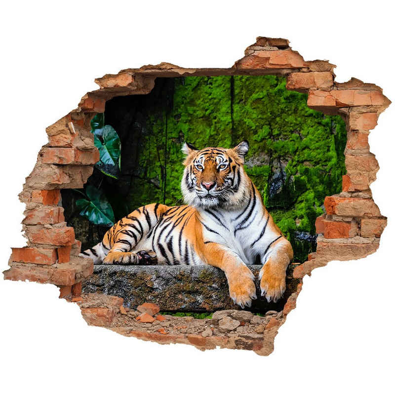 WallSpirit Wandtattoo Wanddurchbruch "Tiger", Selbstklebend, rückstandslos abziehbar