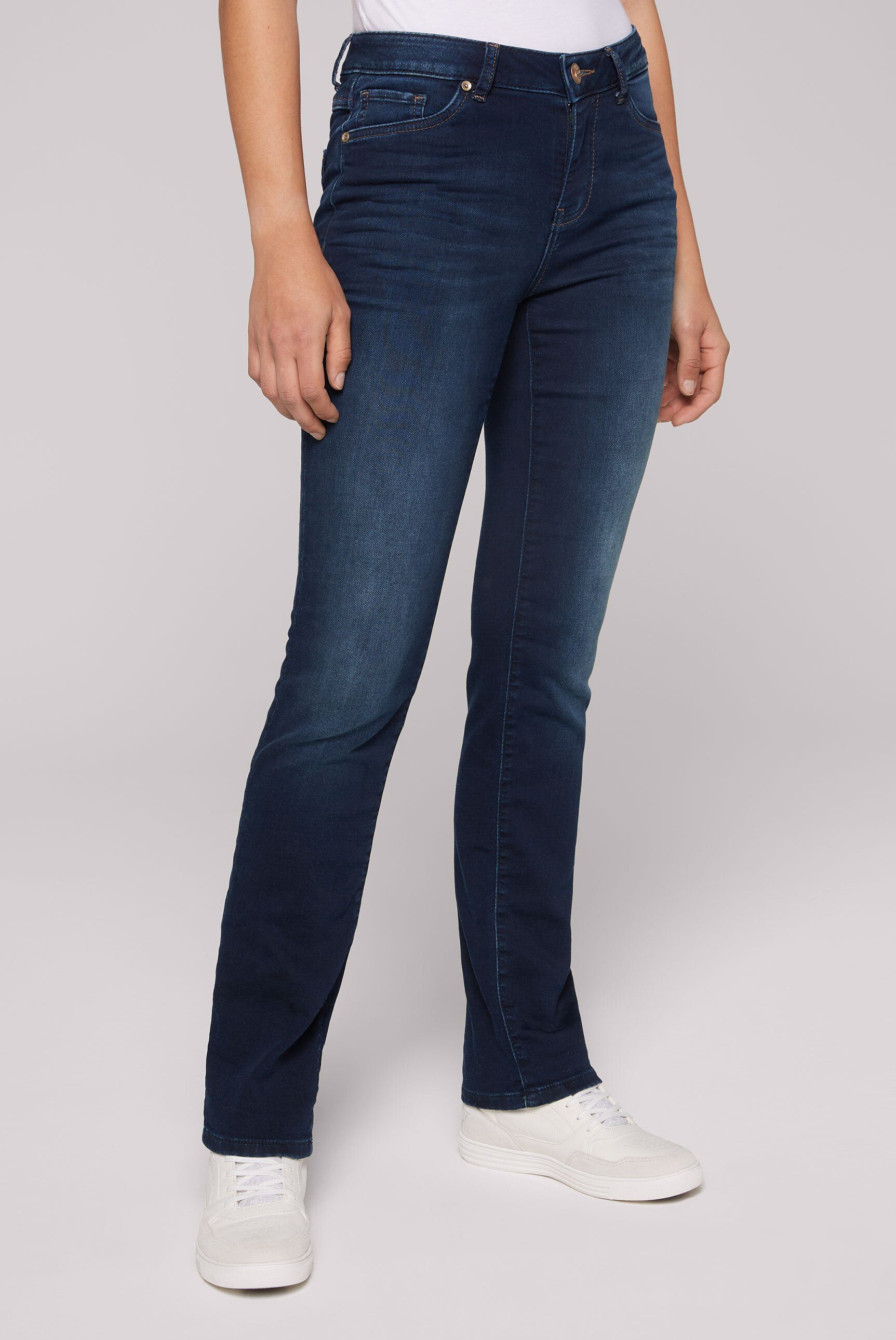 Leibhöhe, Regular-fit-Jeans Aus normaler SOCCX (Sweatmaterial) mit Jogg-Denim