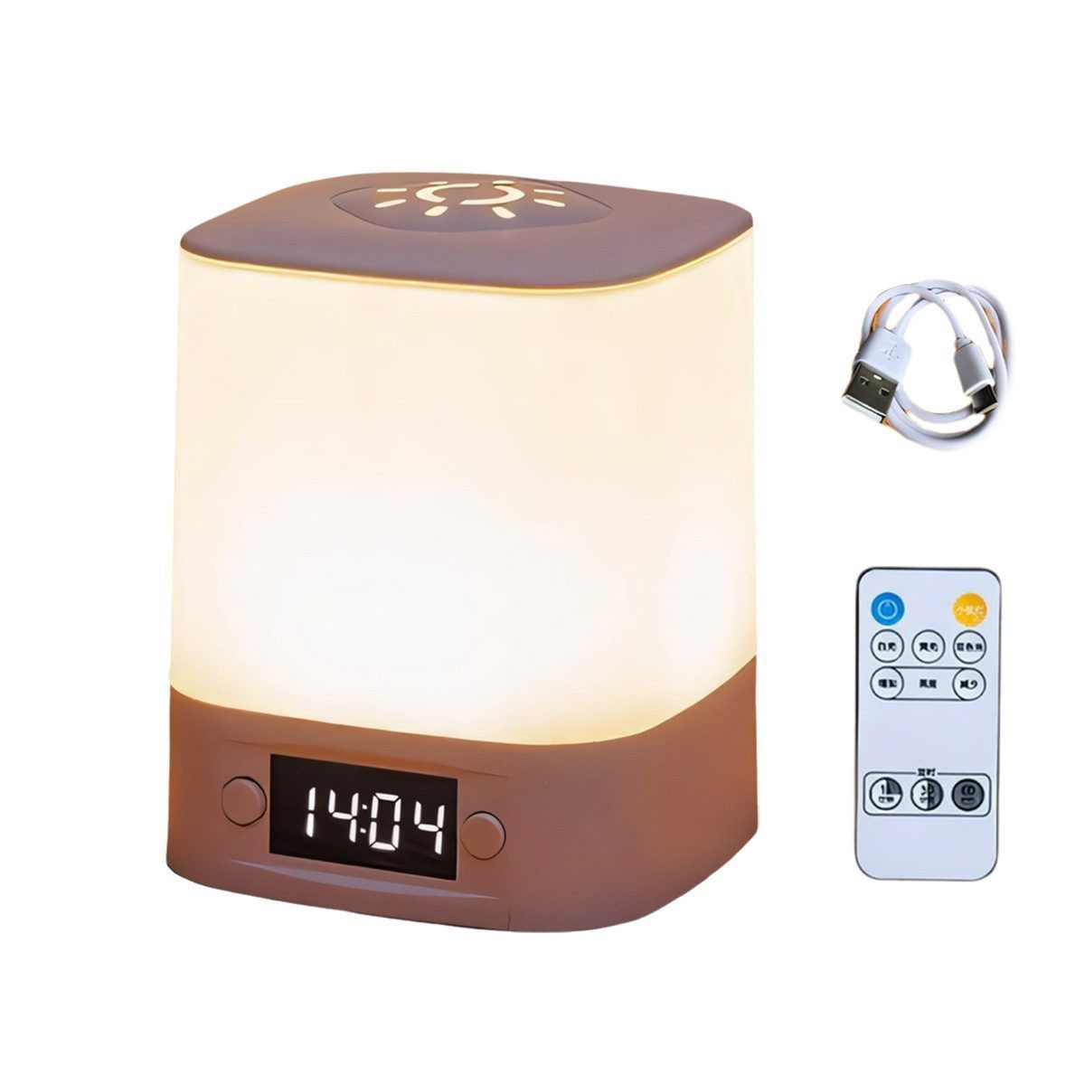 Luckice LED Nachttischlampe LED Nachtlicht,Touch-Lampe,Tisch-Nachttischlampen,Schlafzimmer Lampe, Soft Light Touch Tischlampe für Augenschutz, Die LED kann nicht ausgetauscht werden., Stufenloses Dimmen,Dreifarbig einstellbar, mit Touch-Sensor, Mit Fernbedienung, Mit Uhranzeige