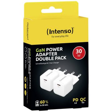 Intenso Power Adapter white double pack USB-Ladegerät (GaN, USB Power Delivery (USB-PD)