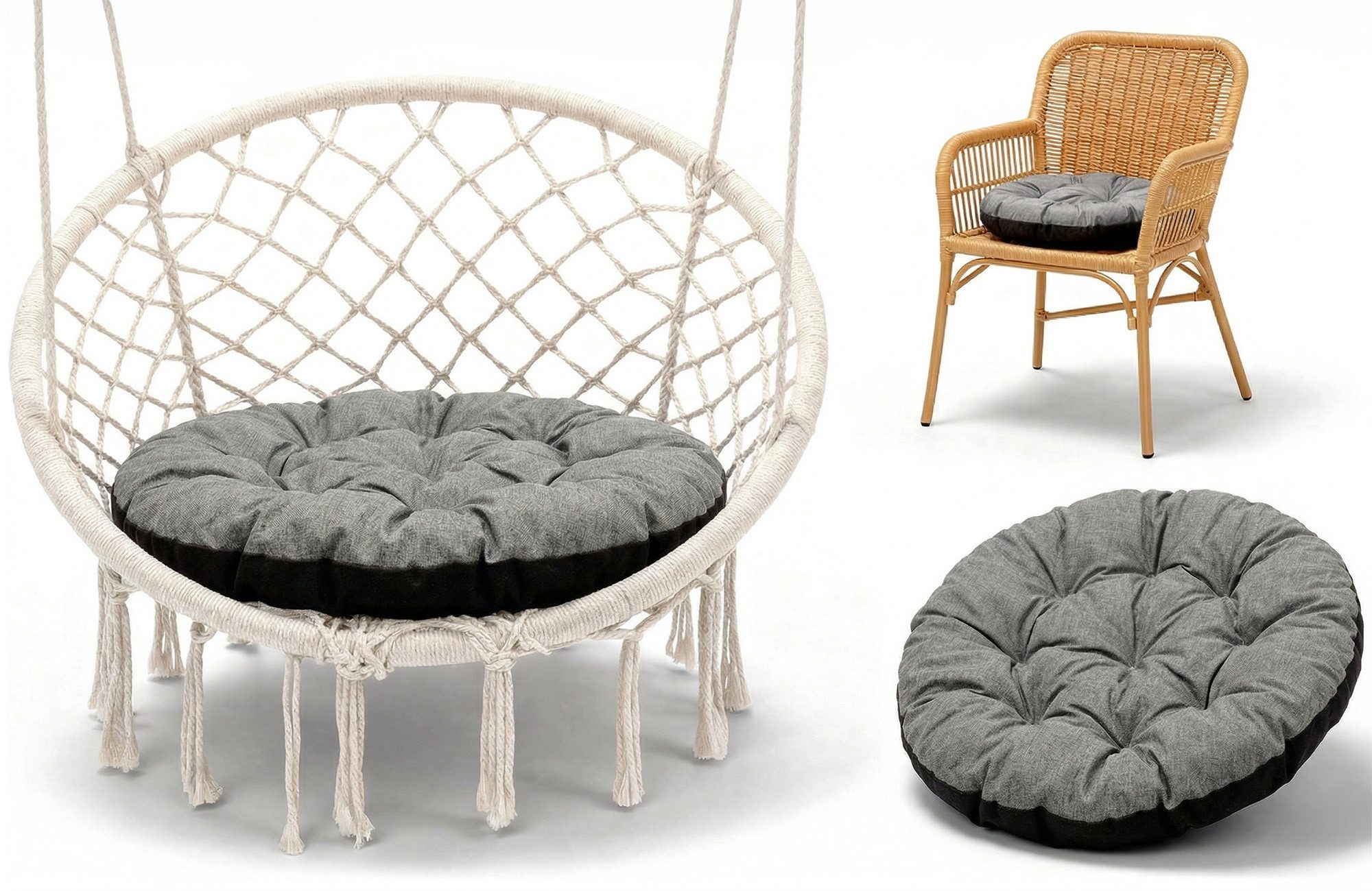 Dekokissen Hängesessel Kissen Sitzkissen für Hängeschaukel 60 cm - Outdoor