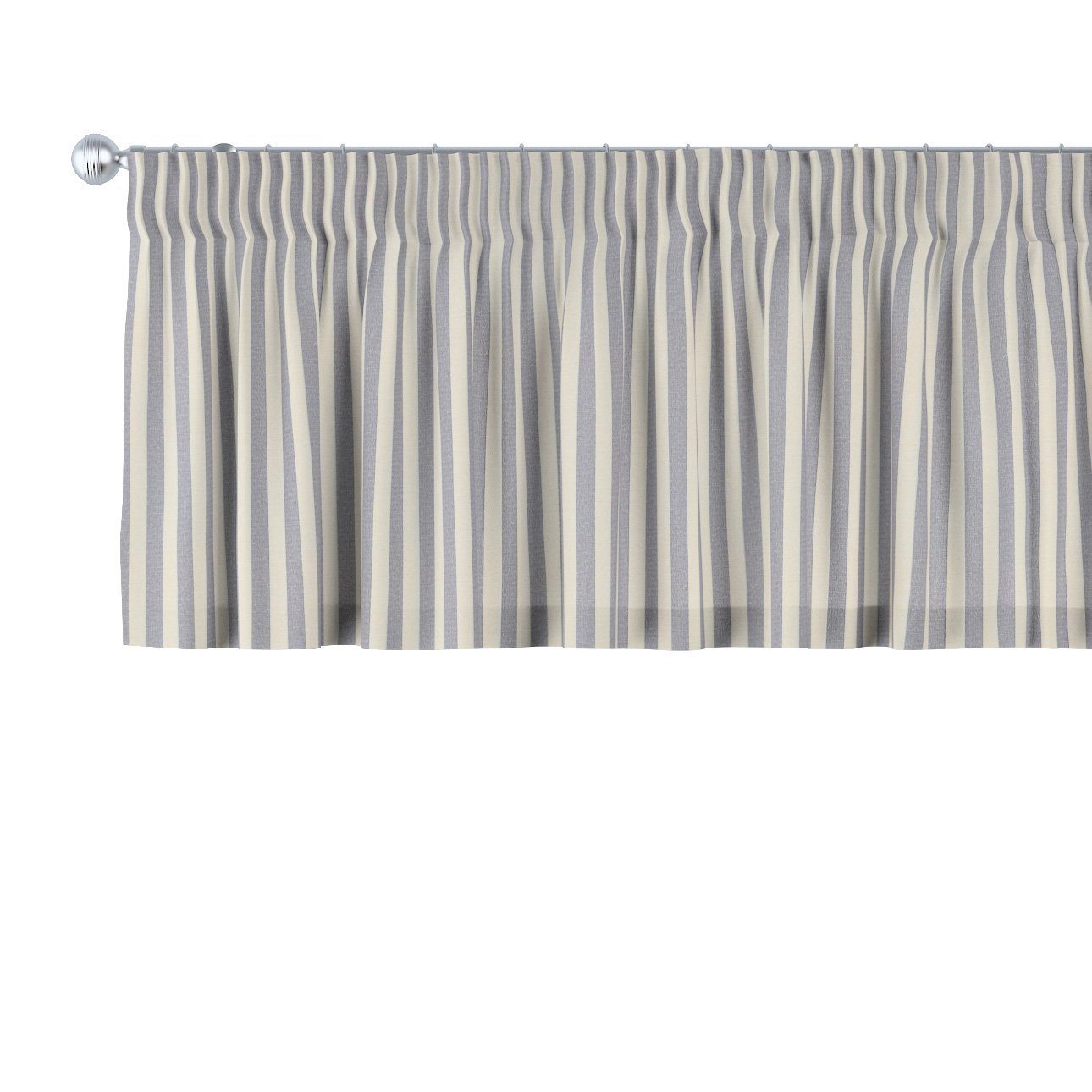 Vorhang mit Kräuselband 130 x 40 cm, Quadro, Dekoria marinenblau-ecru