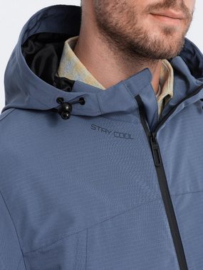 OMBRE Allwetterjacke Herren-Übergangsjacke mit Kapuze - blau V3 OM-JANP-22FW-005 S