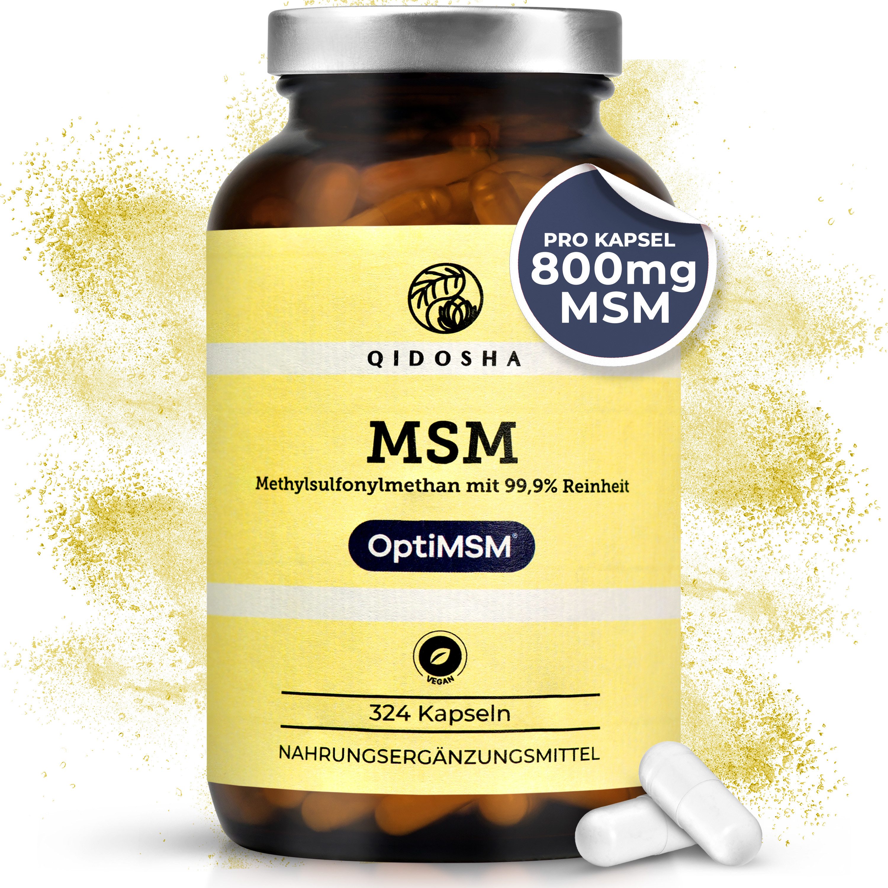 QIDOSHA MSM Kapseln OptiMSM® 2400 mg Hartkapseln, 1 er 324 St., 299 g, Organischer Schwefel mit OptiMSM®