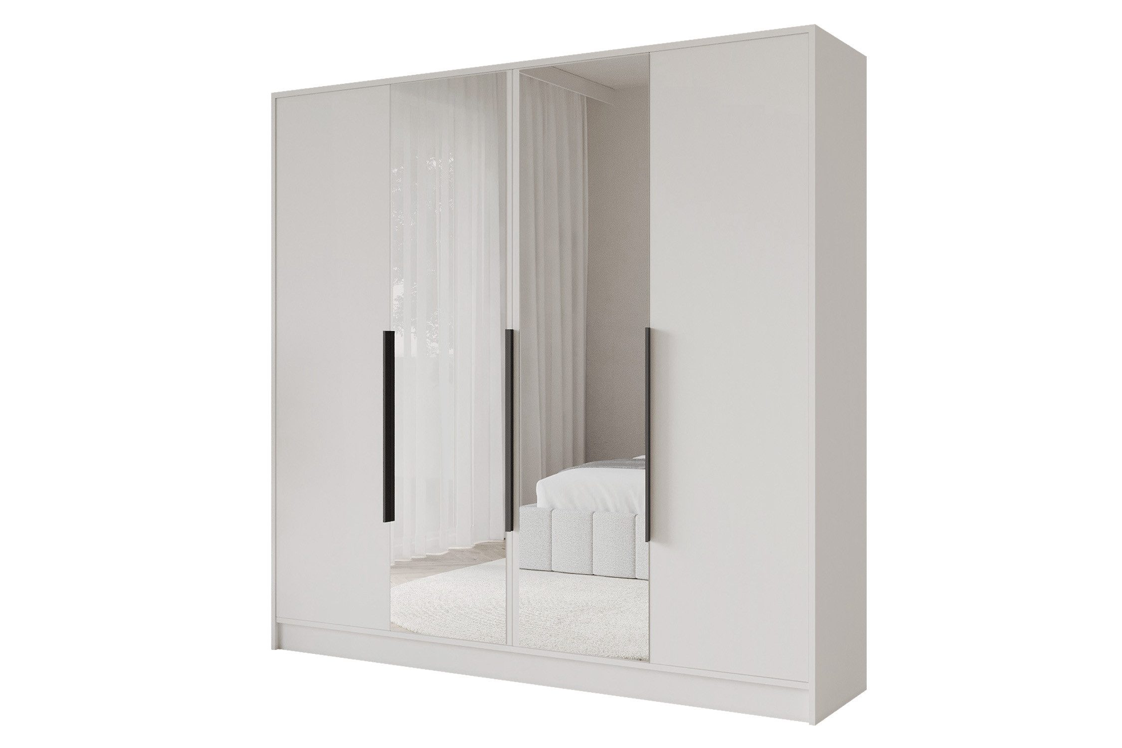ALTDECOR Drehtürenschrank LESE (Kleiderschrank Garderobenschrank mit viel Stauraum, Moderner Schrank) Vielseitiger Drehtürenschrank mit Spiegeltüren Spiegel Flügeltüren