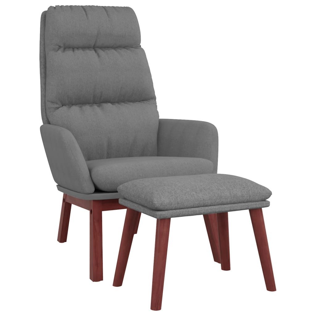 vidaXL Sessel Relaxsessel mit Hocker Hellgrau günstig online kaufen
