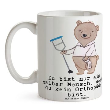 Mr. & Mrs. Panda Tasse Orthopäde Herz - Weiß - Geschenk, Eröffnung, Praxis, Kollege, Orthopä, Keramik, Einzigartiges Botschaft