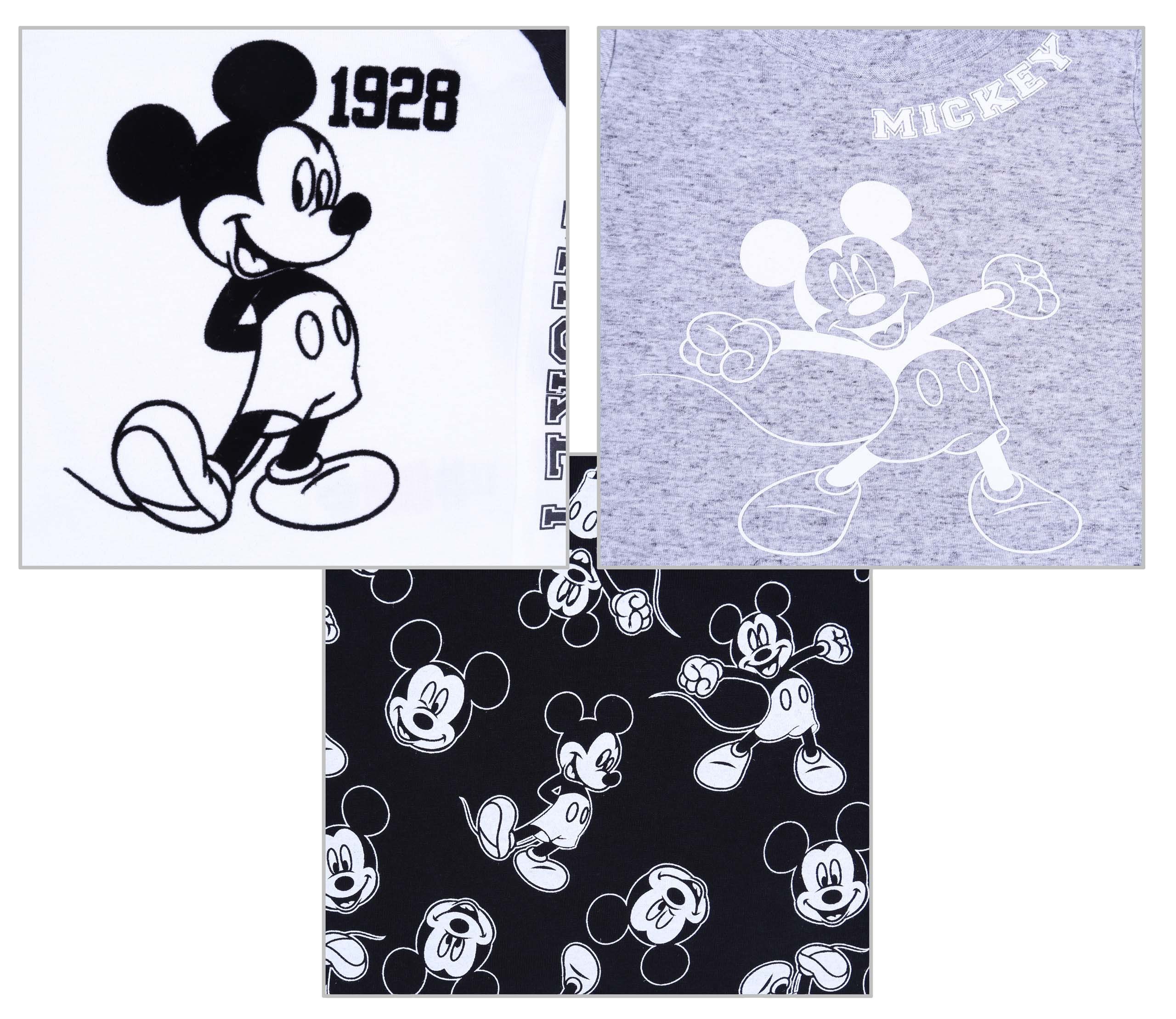 Sarcia.eu Blusentop 3xSchwarz-weiße Langarmshirts für Baby Mickey Maus DISNEY 12-18 Monate