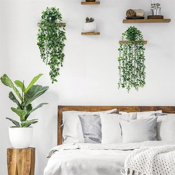 Kunstpflanze Künstliche Pflanze Topf, hängende Simulation Eukalyptus Greenery Set, Fivejoy, 2 Stück(55cm lang, 10cm breit)