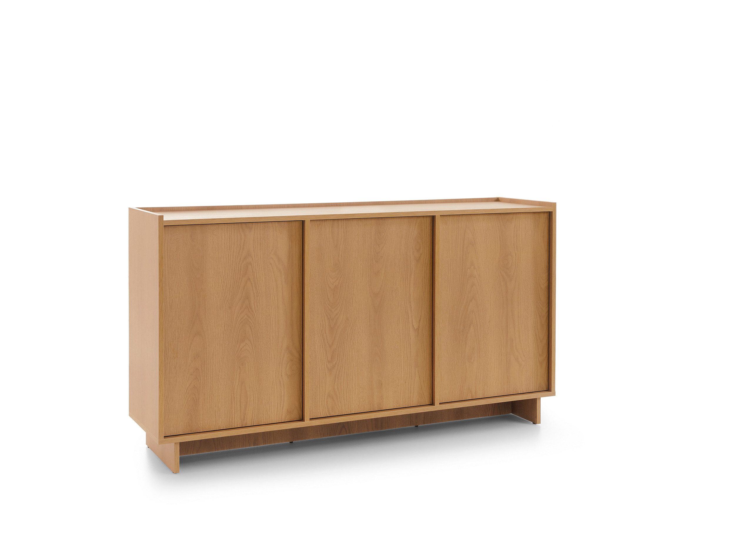 MOEBLO Kommode LILIE K147 (Eiche Caramel – moderne 3-türige Kommode, Sideboard & Stauraummöbel im minimalistischen Design Japandi Style Wohnzimmer Schlafzimmer  – Bild 4 von 5