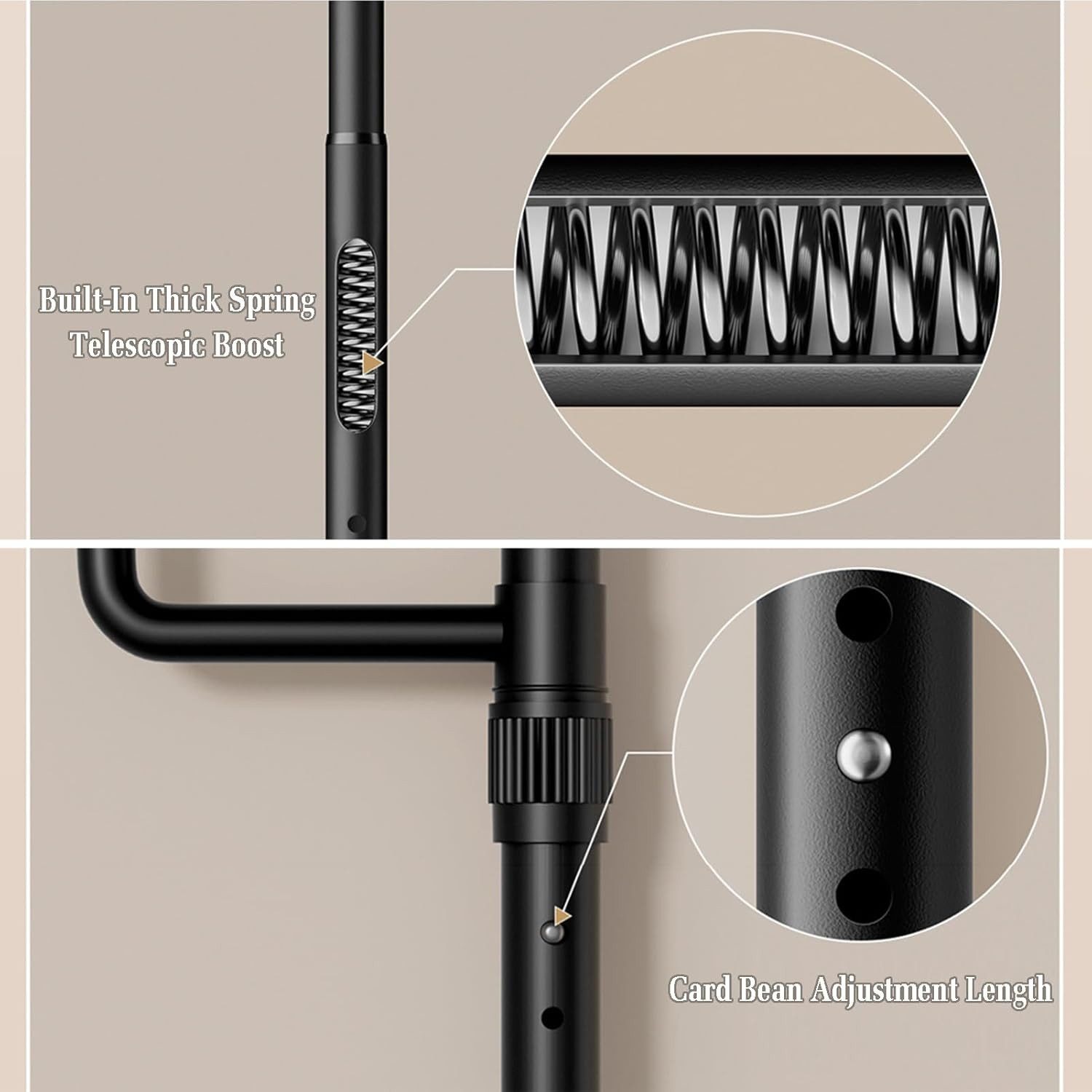 JOYOLEDER Kleiderständer Garderobenständer ausziehbar, 4/5 Haken, 110-310cm Verstellbarer, (Teleskop Kleiderständer stabil – Garderobe platzsparend, Metall, – Herrendiener Schlafzimmer – Flurgarderobe – Wäscheständer Balkon)