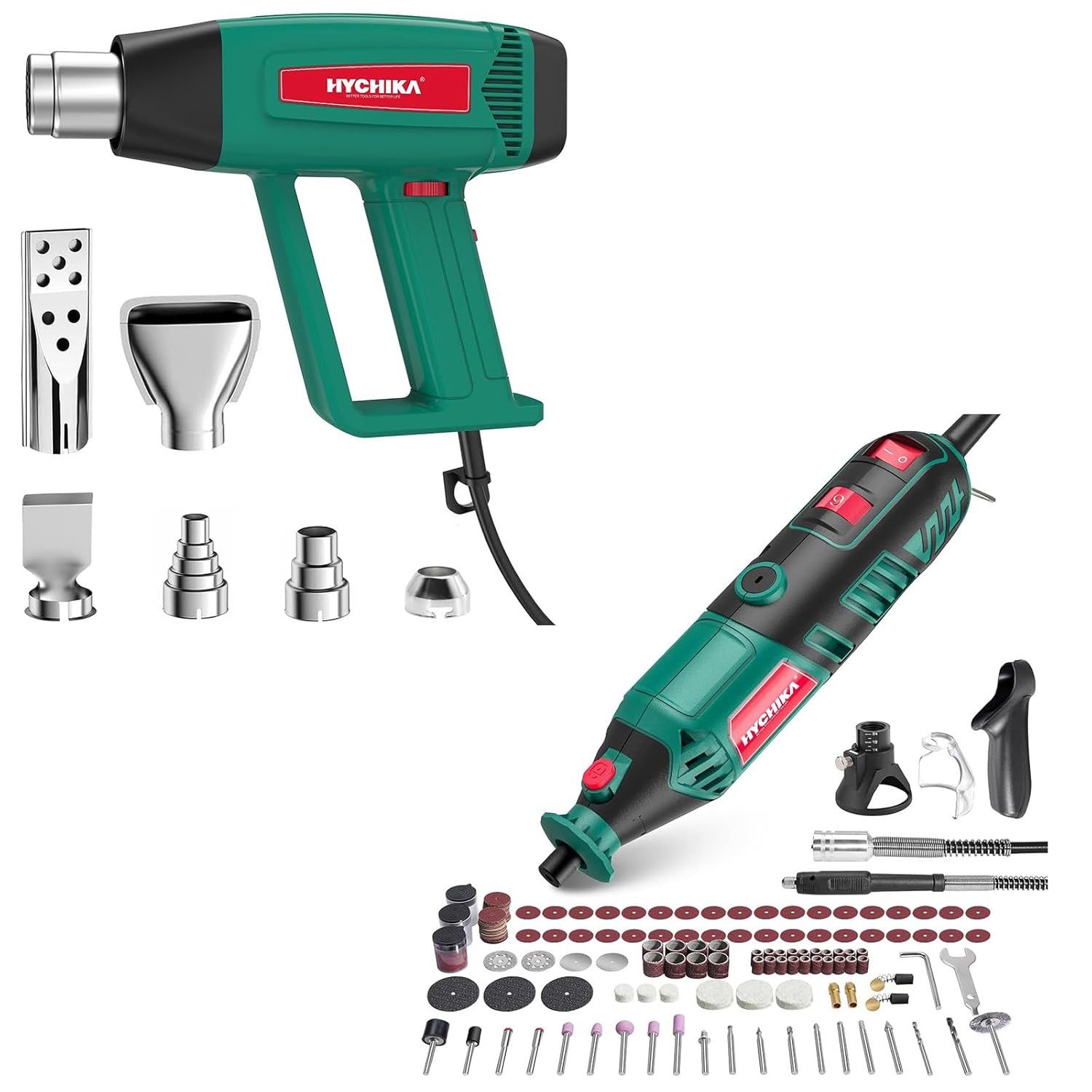 HYCHIKA BETTER TOOLS FOR BETTER LIFE Akku-Handkreissäge HYCHIKA 180W Variable Speed Rotary Tool & 1800W Heating Crafting Gun