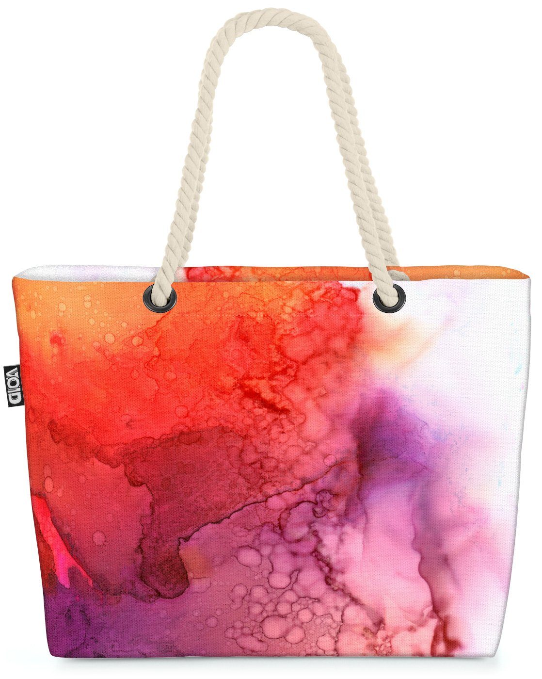 VOID Strandtasche (1-tlg), Farbexplosion Beach Bag rauch Farben bunt Himmel Wasserfarben abstrakt fleck