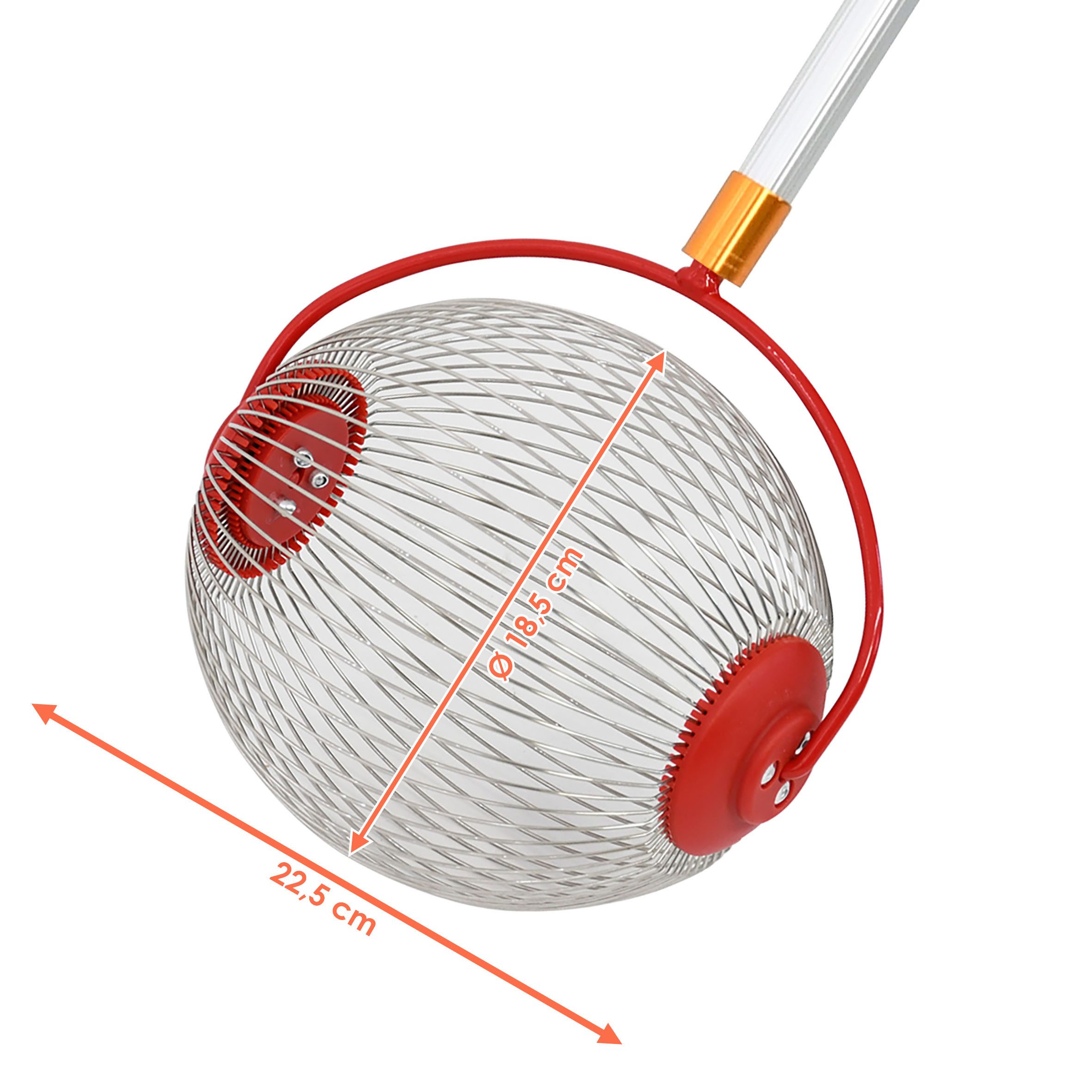 Spetebo Rollsammler für Früchte und Nüsse mit Alu Teleskopstiel - ausziehbar bis 120 cm, 22,5 cm Arbeitsbreite, (Anzahl, 1-tlg., 1), mit ausziehbarer Teleskopstange von 52 cm bis 120 cm