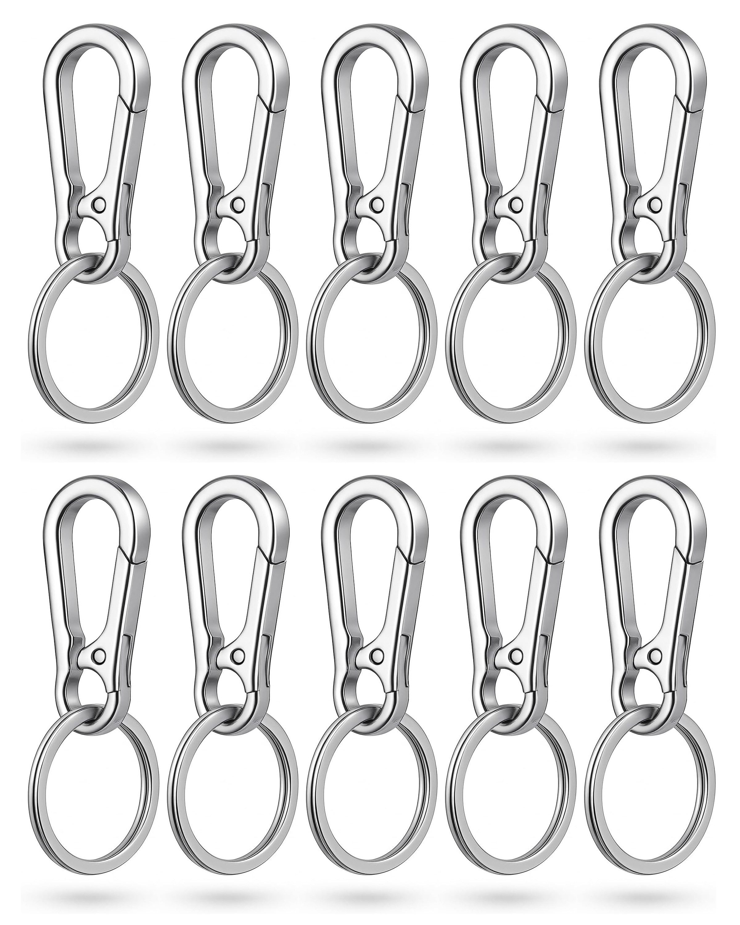 WEBBOMB Karabiner Schlüsselkarabiner robust 10 Schlüsselringe keychain Schlüsselanhänger