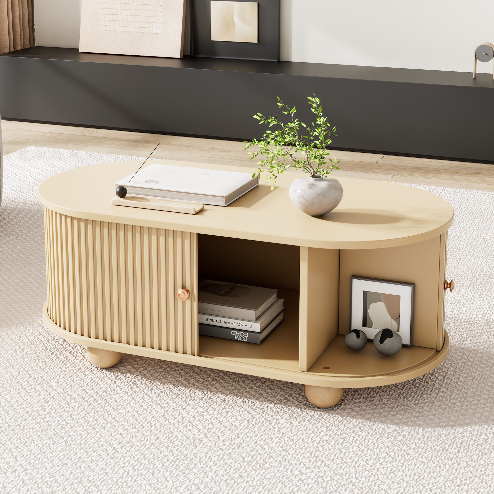 MODFU Couchtisch ovaler Couchtisch – minimalistisches günstig online kaufen